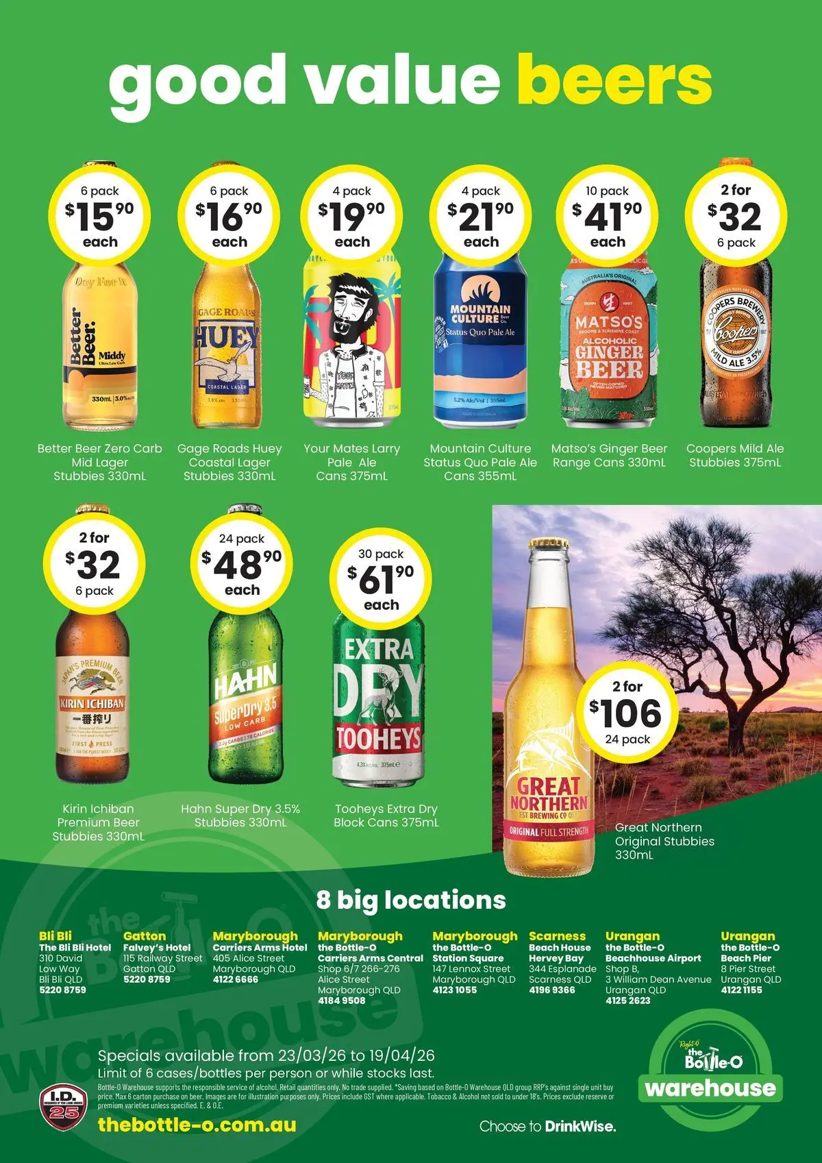 The Bottle-O - Good Value Booze, For Good Value People. QLD 23/03 - 22/03/2026 > weekly / monthly specials | Page: 6