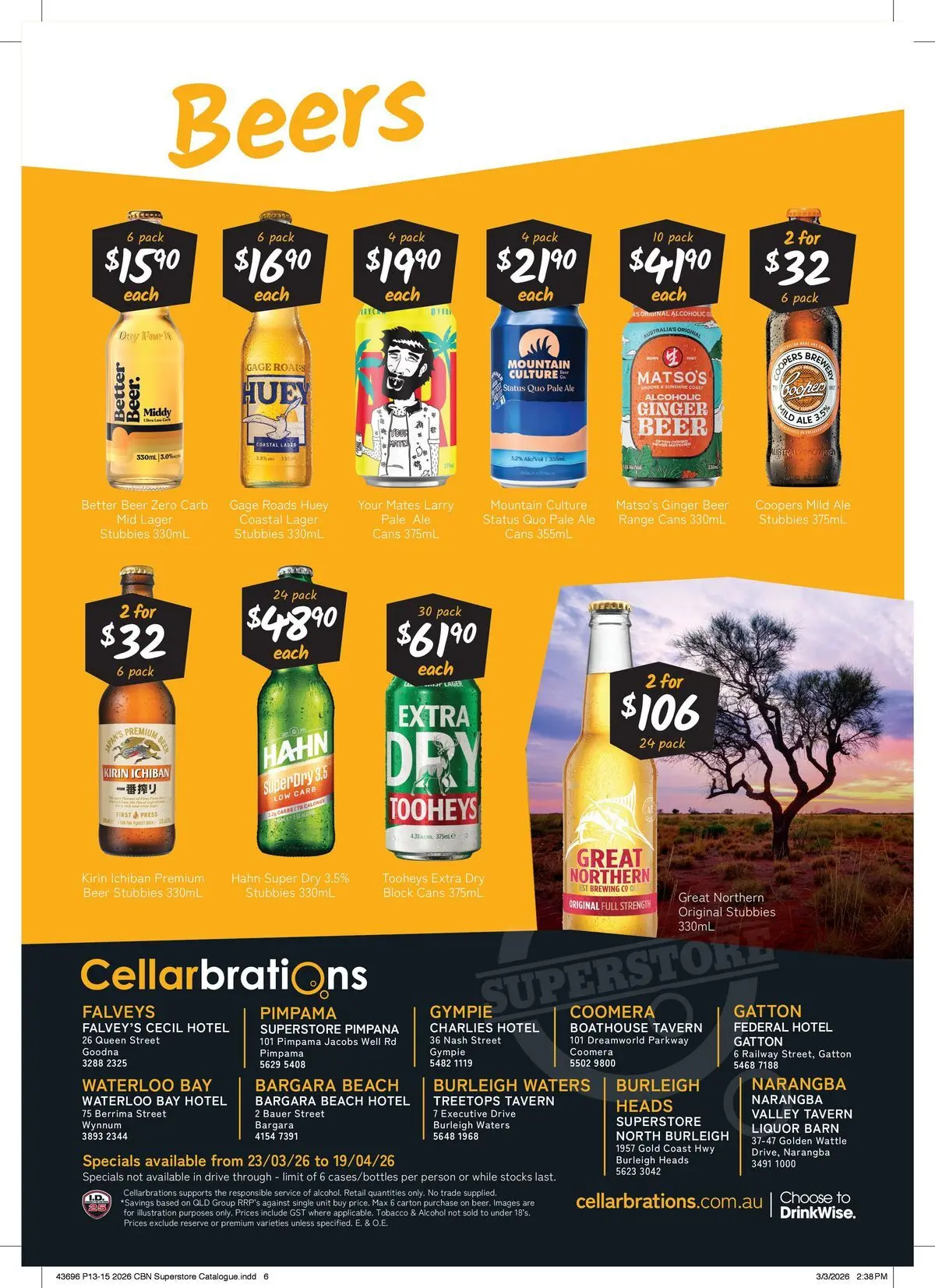 Deals - Good Shout! QLD SS 23/03 - 22/03/2026 > weekly / monthly specials | Page: 6 | Products: Ginger, Beer, Press