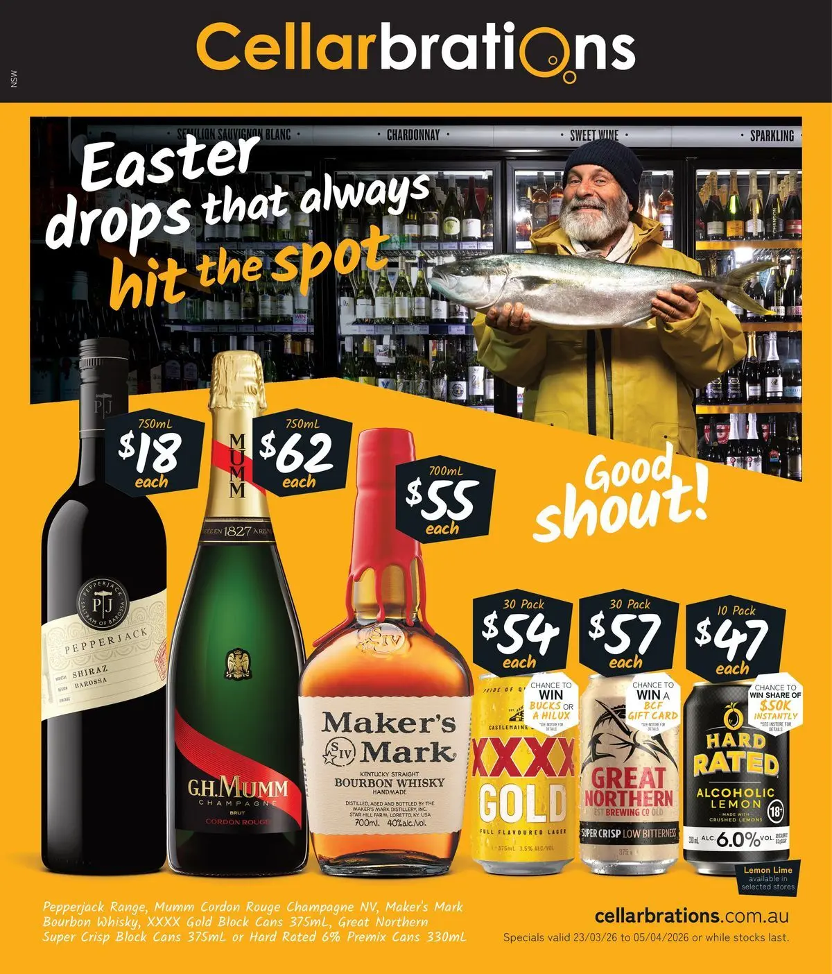 Deals - Easter Drops That Always Hit The Spot! - 22/03/2026 > weekly / monthly specials | Page: 1 | Products: Handmade, Wine, Bourbon, Lime