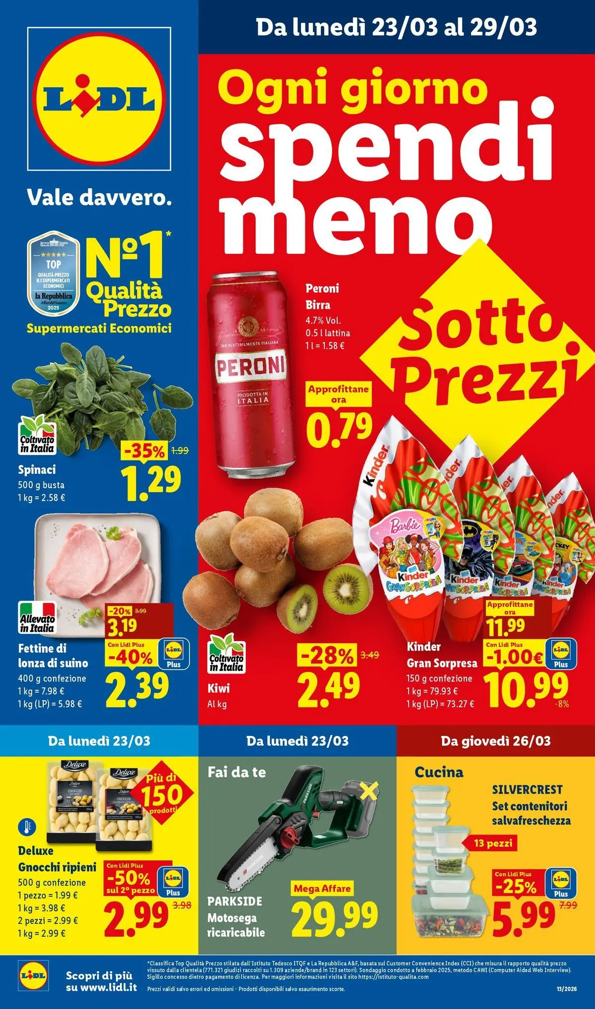 LIDL volantino della prossima settimana dal ﻿22/03/2026﻿ 📣 | Pagina: 1 | Prodotti: Birra, Suino, Motosega, Computer
