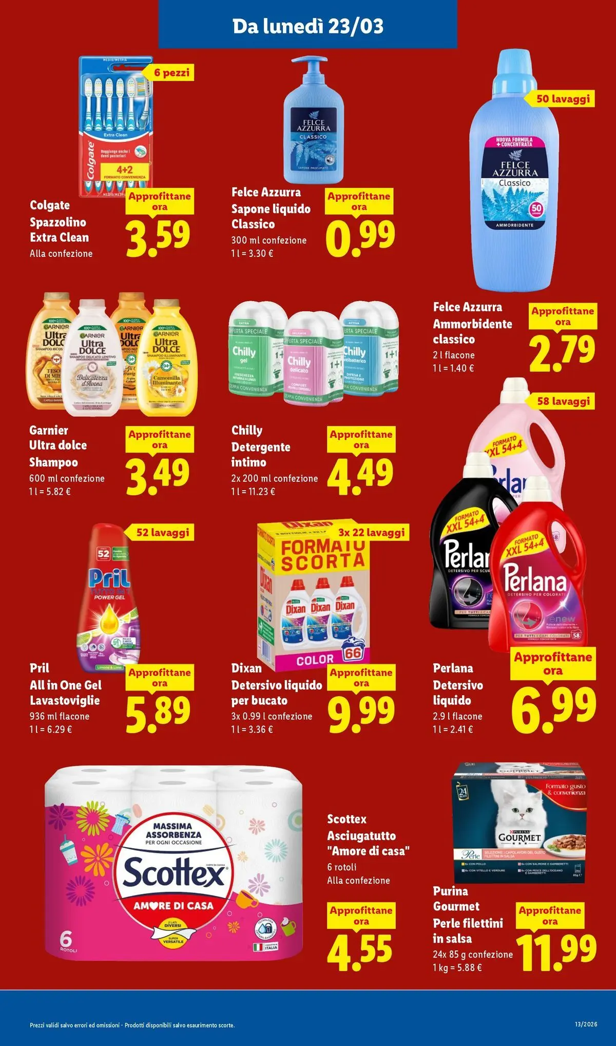 LIDL volantino della prossima settimana dal ﻿22/03/2026﻿ 📣 | Pagina: 3 | Prodotti: Ammorbidente, Pesce, Salsa, Lavastoviglie