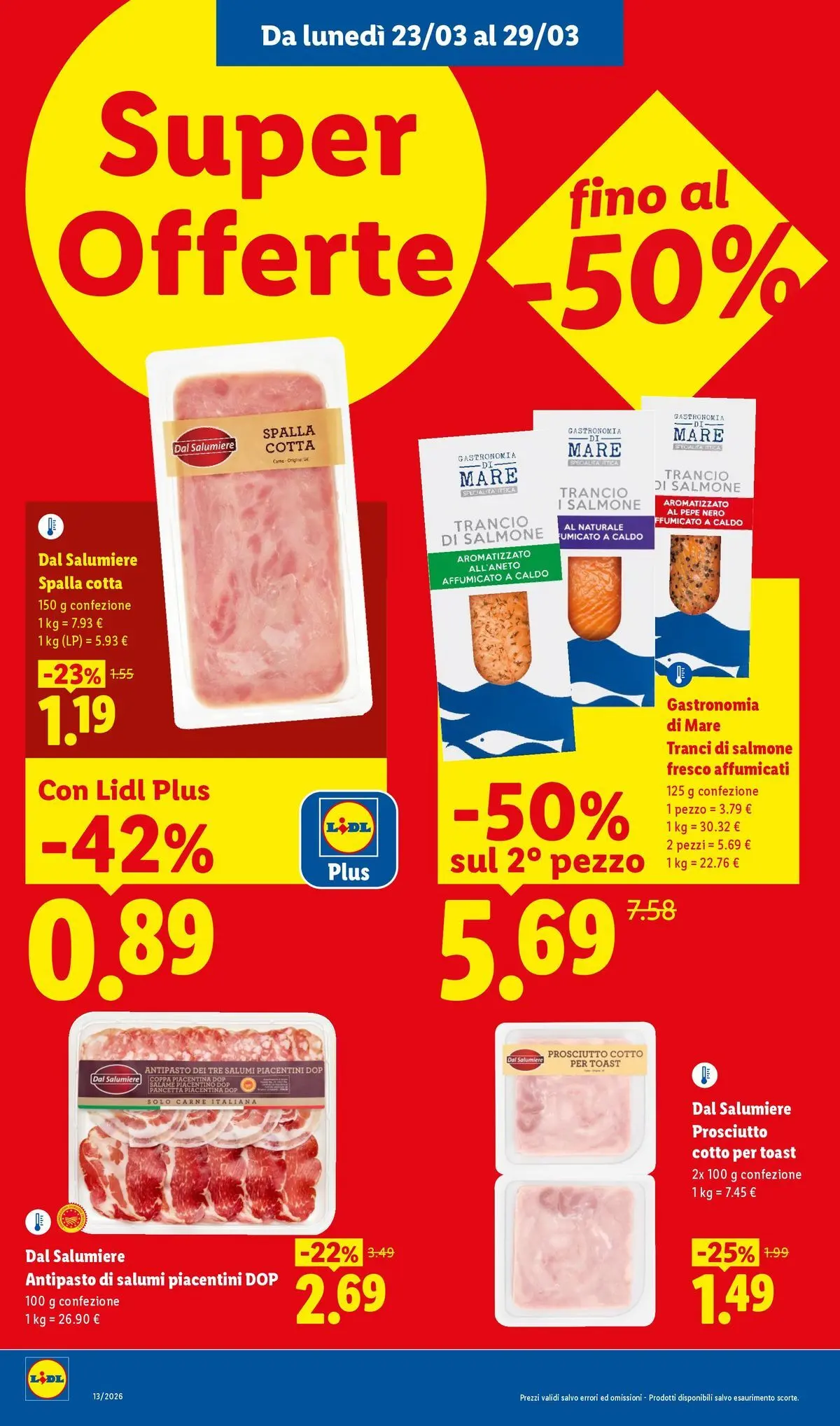 LIDL volantino della prossima settimana dal ﻿22/03/2026﻿ 📣 | Pagina: 8 | Prodotti: Prosciutto Cotto, Pancetta, Salmone fresco, Pepe