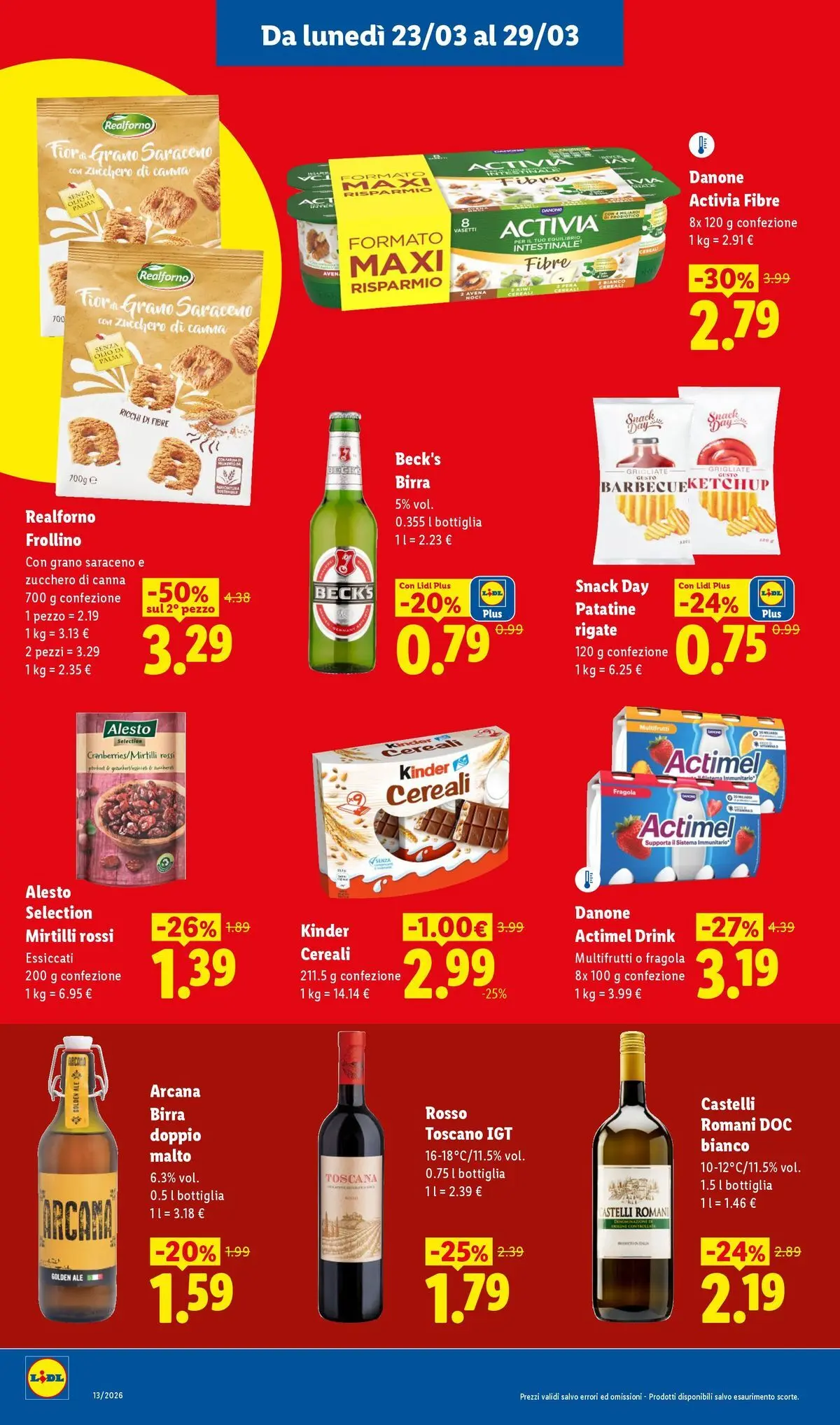 LIDL volantino della prossima settimana dal ﻿22/03/2026﻿ 📣 | Pagina: 10 | Prodotti: Cereali, Patatine, Mirtilli, Bottiglia