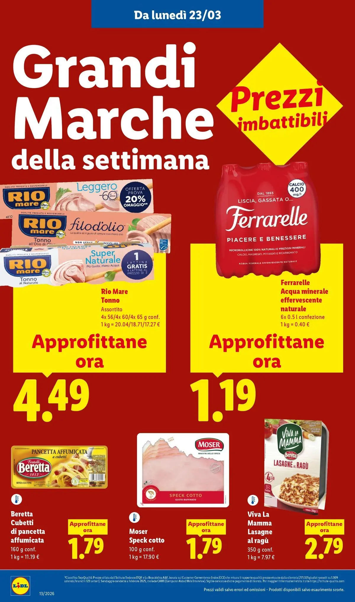 LIDL volantino della prossima settimana dal ﻿22/03/2026﻿ 📣 | Pagina: 12 | Prodotti: Speck, Acqua, Tonno, Tonno al naturale