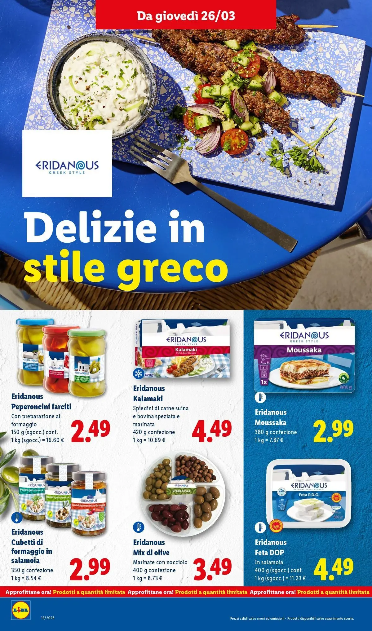 LIDL volantino della prossima settimana dal ﻿22/03/2026﻿ 📣 | Pagina: 24 | Prodotti: Formaggio, Olive, Feta, Spiedini