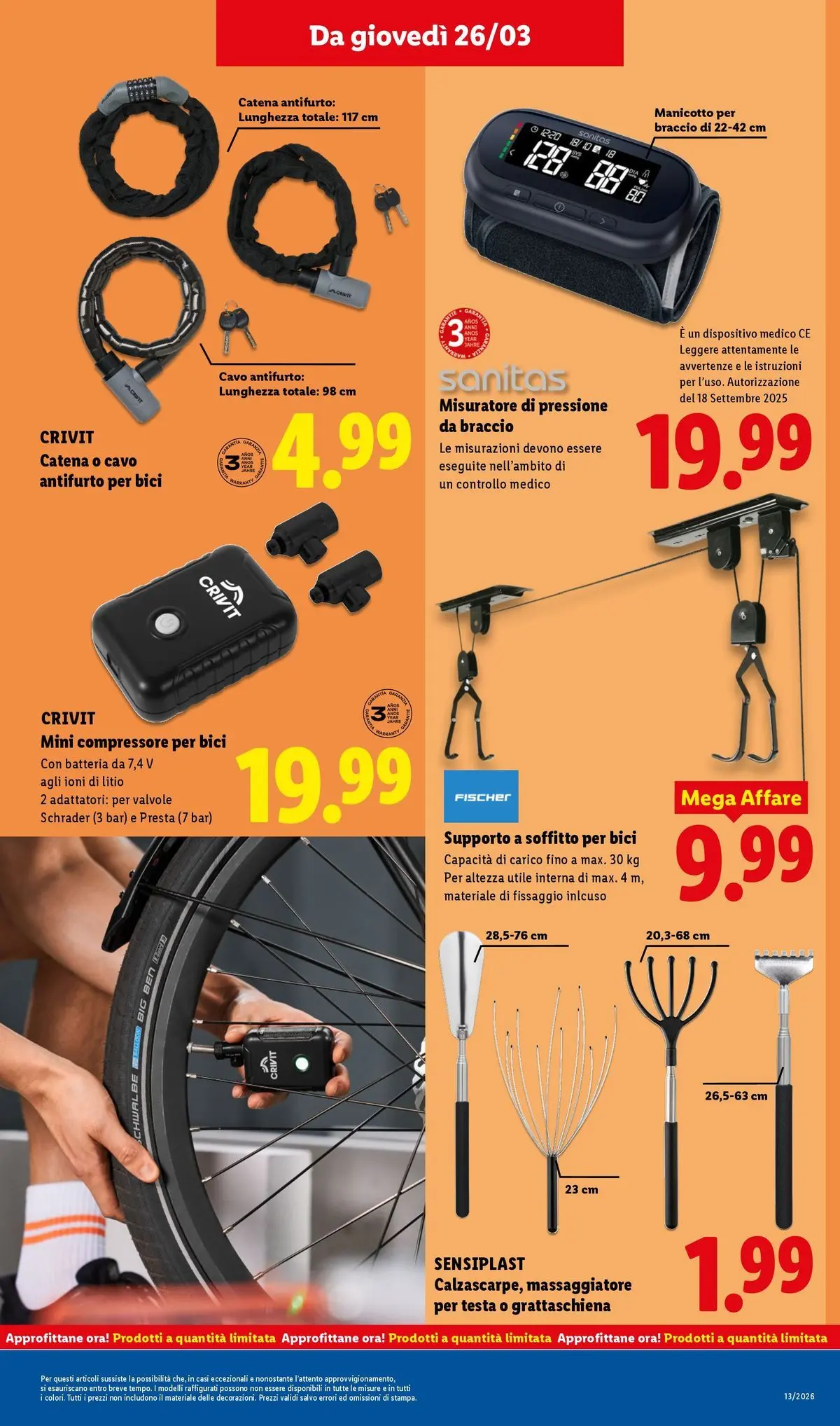 LIDL volantino della prossima settimana dal ﻿22/03/2026﻿ 📣 | Pagina: 39 | Prodotti: Misuratore di pressione, Compressore, Cavo, Batteria