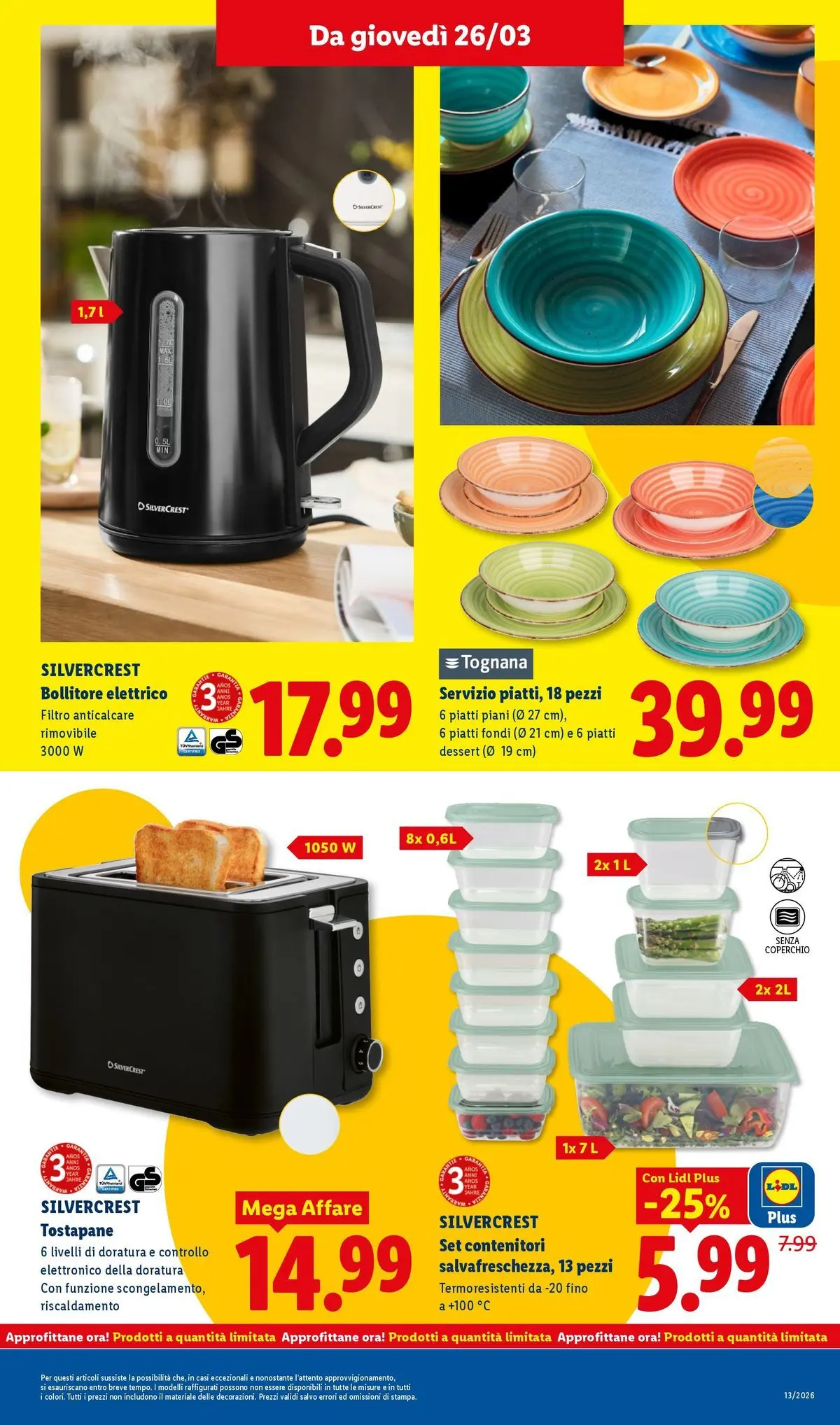 LIDL volantino della prossima settimana dal ﻿22/03/2026﻿ 📣 | Pagina: 41 | Prodotti: Anticalcare, Bollitore, Tostapane