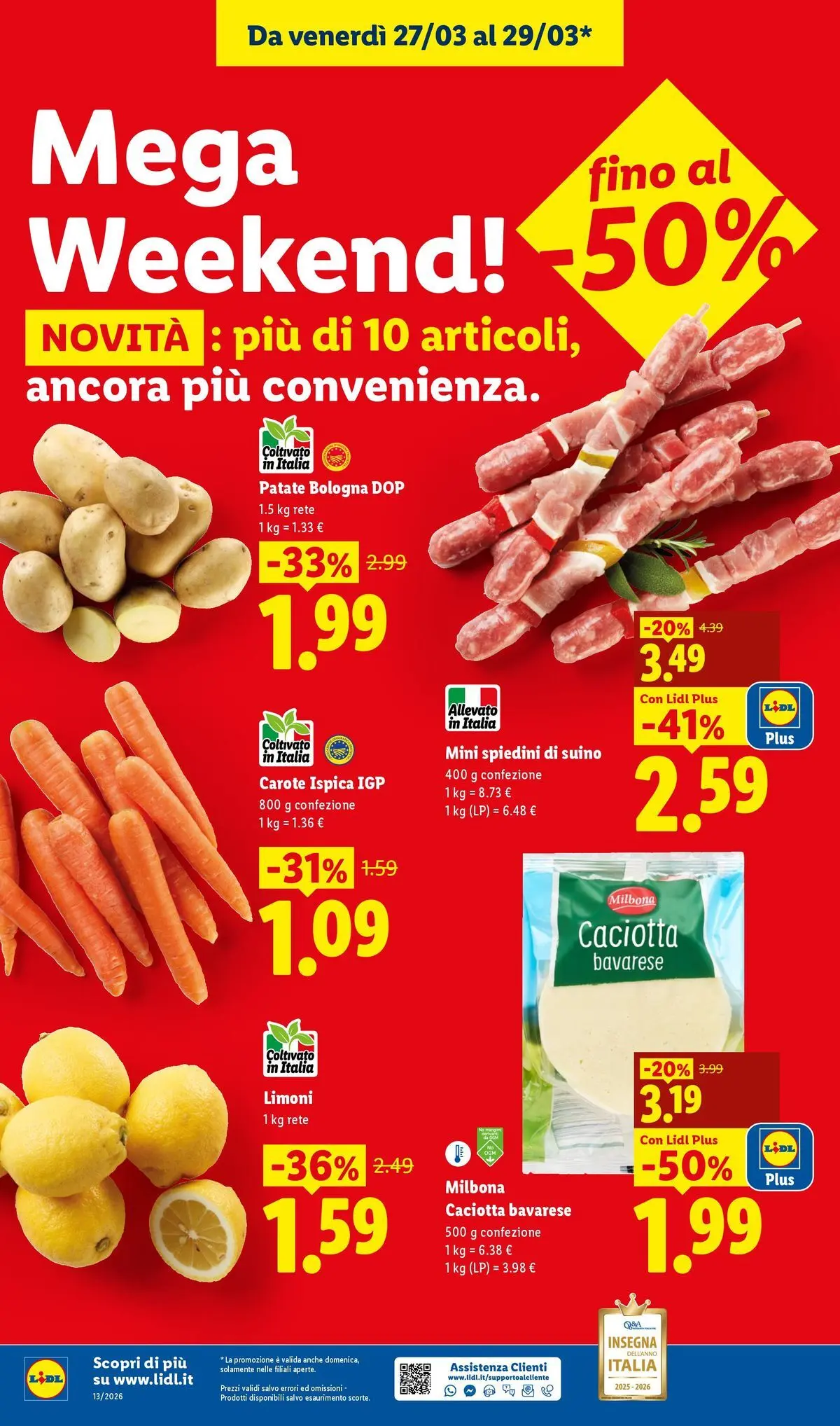 LIDL volantino della prossima settimana dal ﻿22/03/2026﻿ 📣 | Pagina: 48 | Prodotti: Patate, Suino, Carote, Spiedini