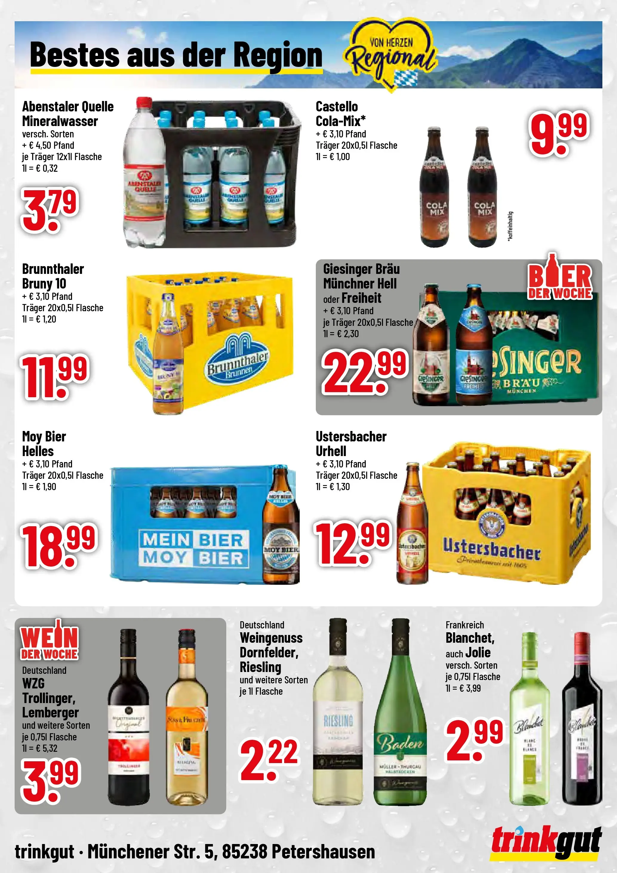 Trinkgut Prospekt Petershausen	 (ab 23.03.2026) » Angebote online | Seite: 4 | Produkte: Cola, Bier, Mineralwasser, Wein