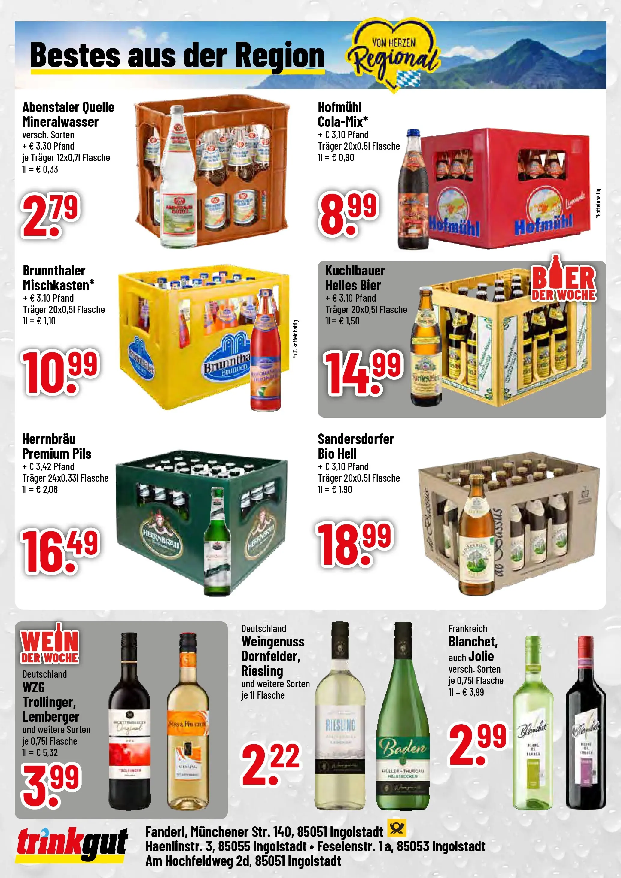 Trinkgut Prospekt Ingolstadt	 (ab 22.03.2026) » Angebote online | Seite: 4 | Produkte: Bier, Pils, Mineralwasser, Wein