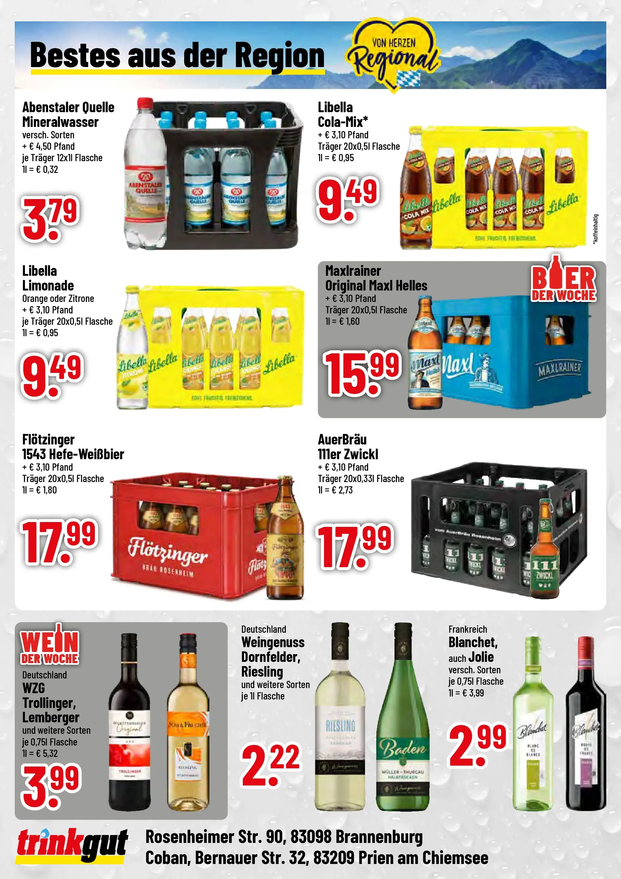 Trinkgut Prospekt Brannenburg	 (ab 22.03.2026) » Angebote online | Seite: 4 | Produkte: Cola, Limonade, Zitrone, Wein