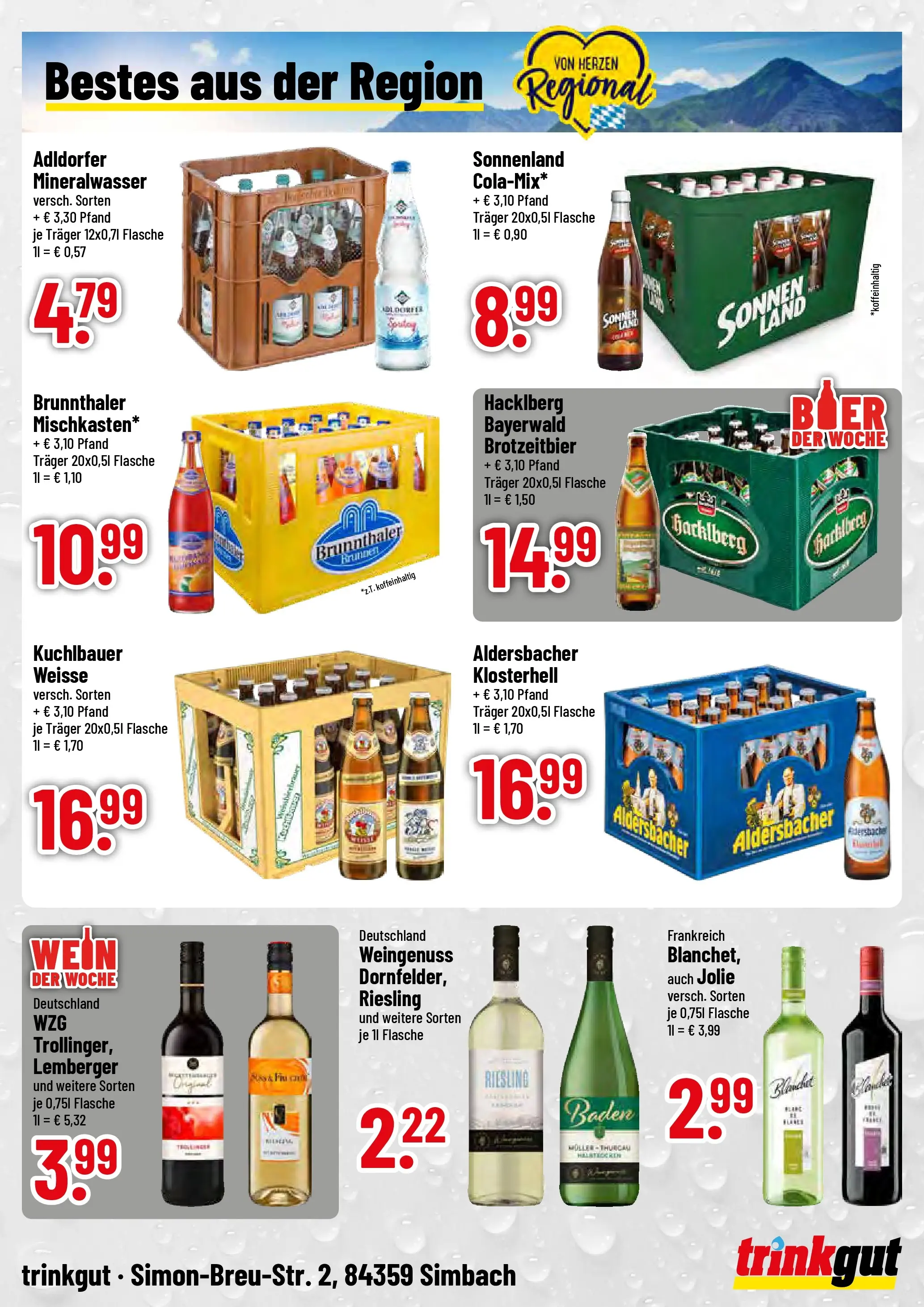 Trinkgut Prospekt Simbach/Inn	 (ab 22.03.2026) » Angebote online | Seite: 4 | Produkte: Mineralwasser, Wein