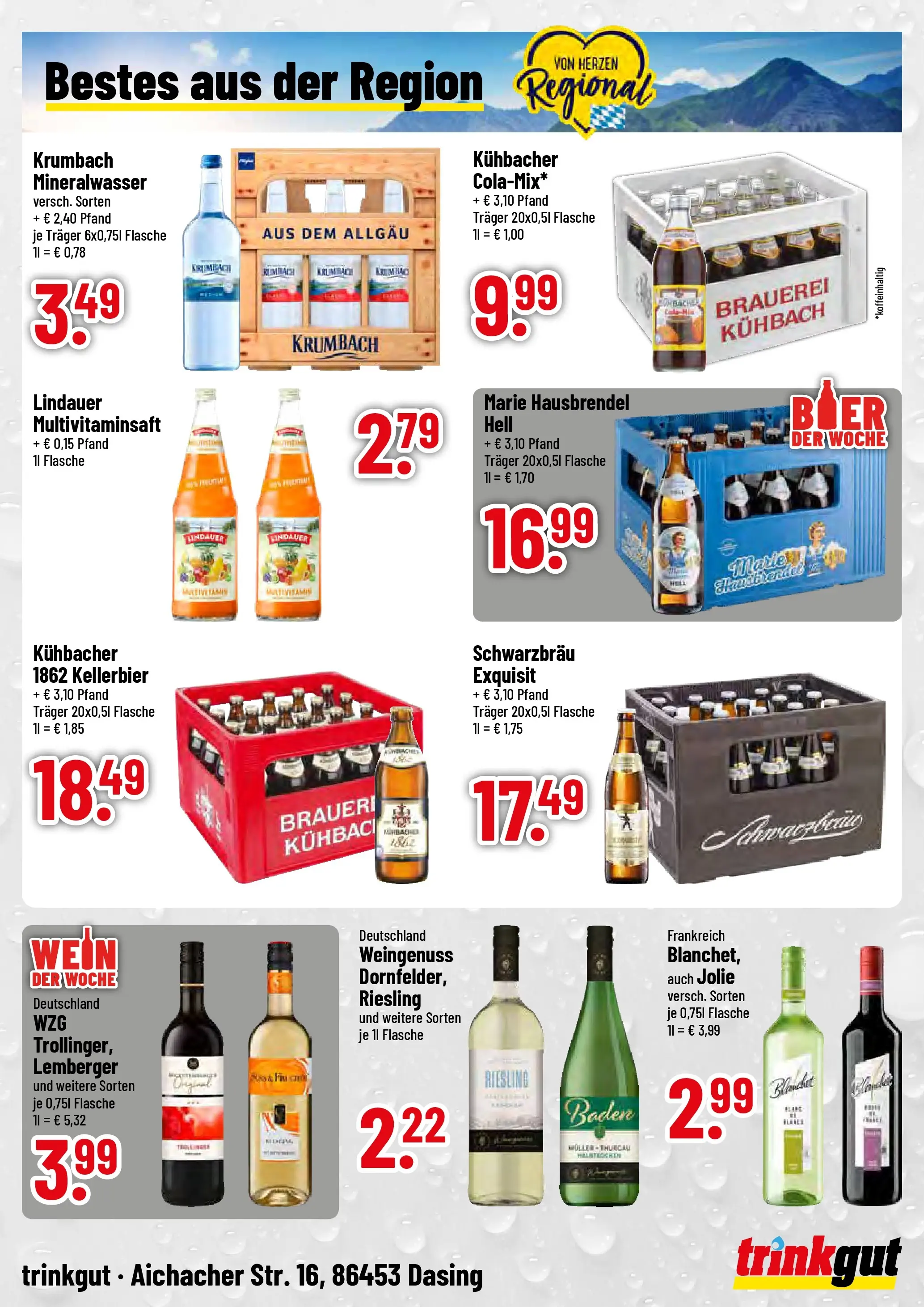 Trinkgut Prospekt Dasing	 (ab 22.03.2026) » Angebote online | Seite: 4 | Produkte: Mineralwasser, Wein