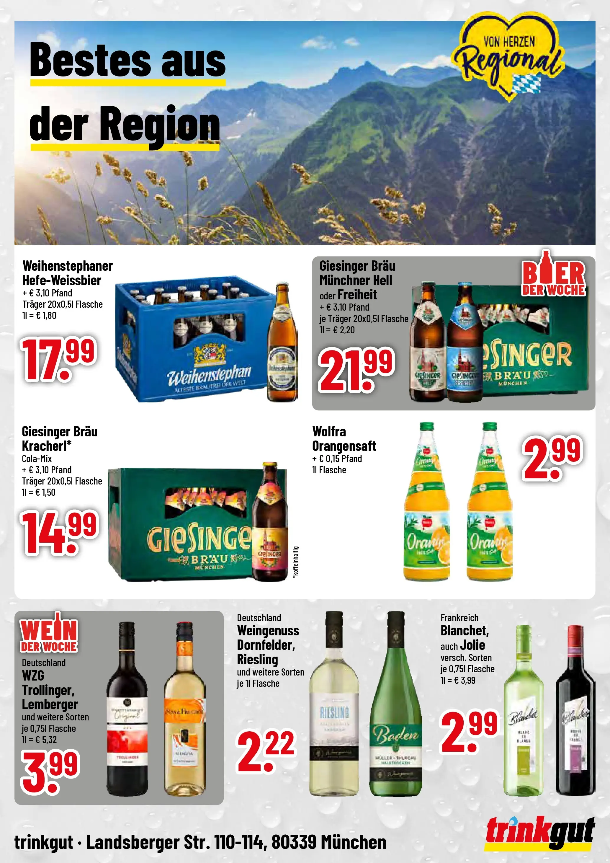 Trinkgut Prospekt München	 (ab 22.03.2026) » Angebote online | Seite: 4 | Produkte: Orangensaft, Wein
