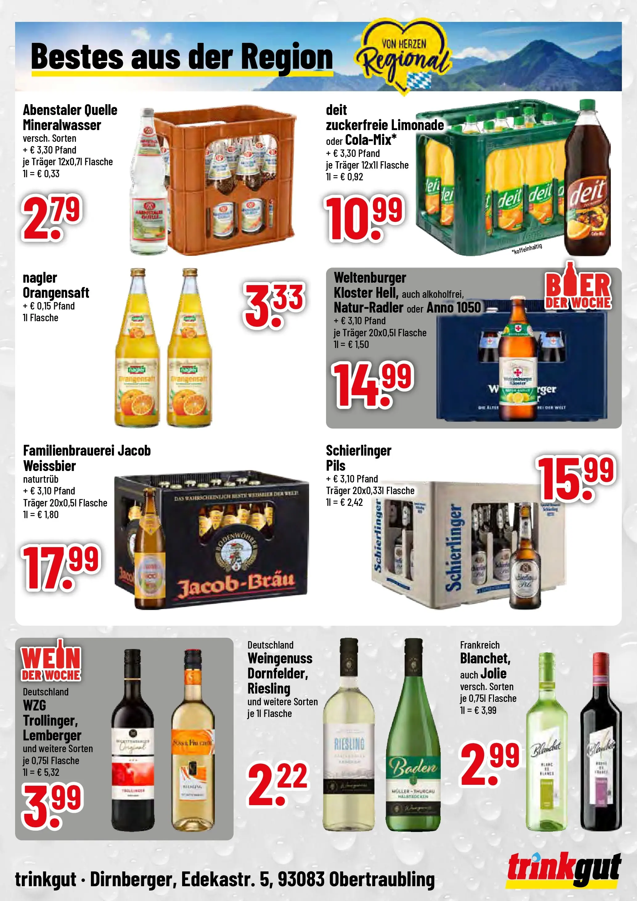 Trinkgut Prospekt Obertraubling	 (ab 22.03.2026) » Angebote online | Seite: 4 | Produkte: Weißbier, Limonade, Orangensaft, Mineralwasser