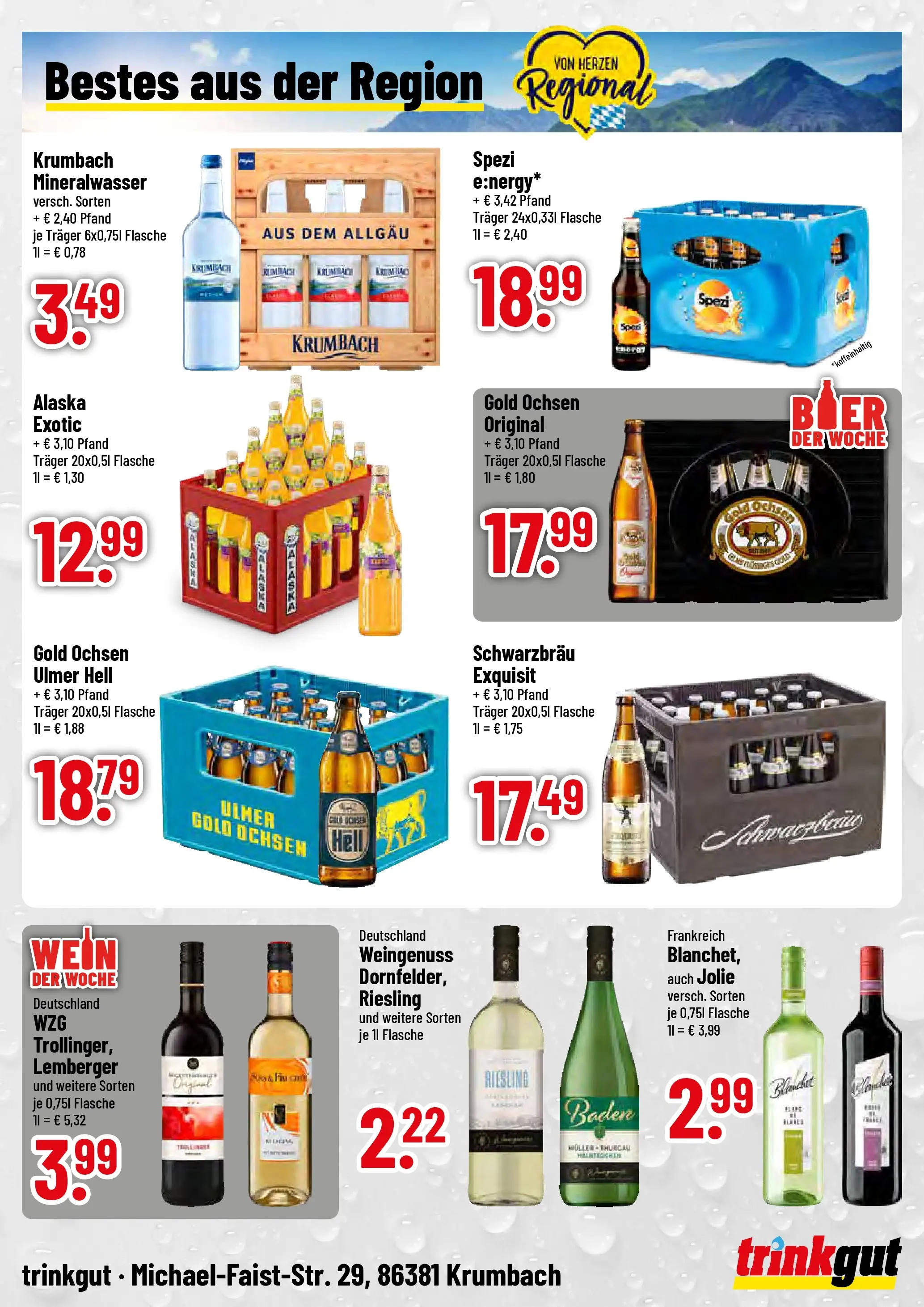 Trinkgut Prospekt Krumbach	 (ab 22.03.2026) » Angebote online | Seite: 4 | Produkte: Bier, Mineralwasser, Wein