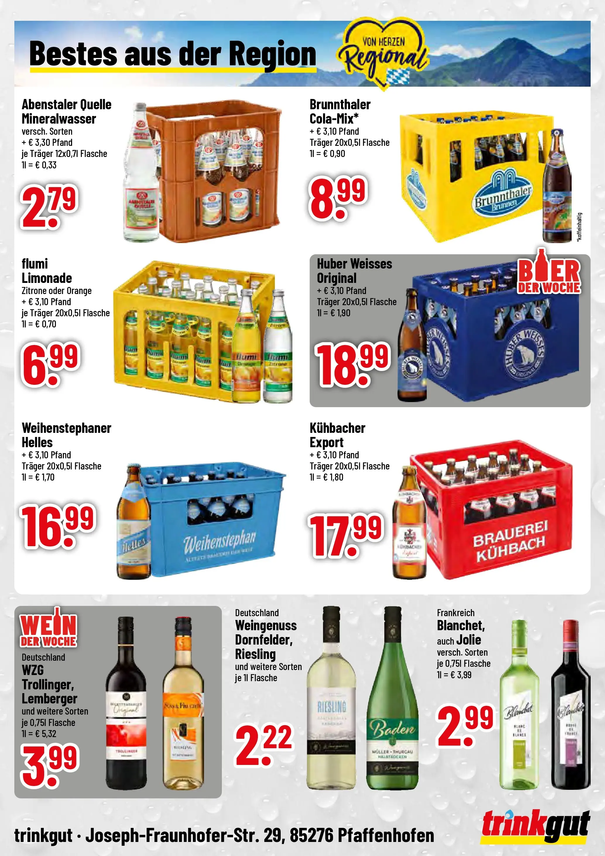 Trinkgut Prospekt Pfaffenhofen/Ilm	 (ab 23.03.2026) » Angebote online | Seite: 4 | Produkte: Limonade, Mineralwasser, Zitrone, Wein