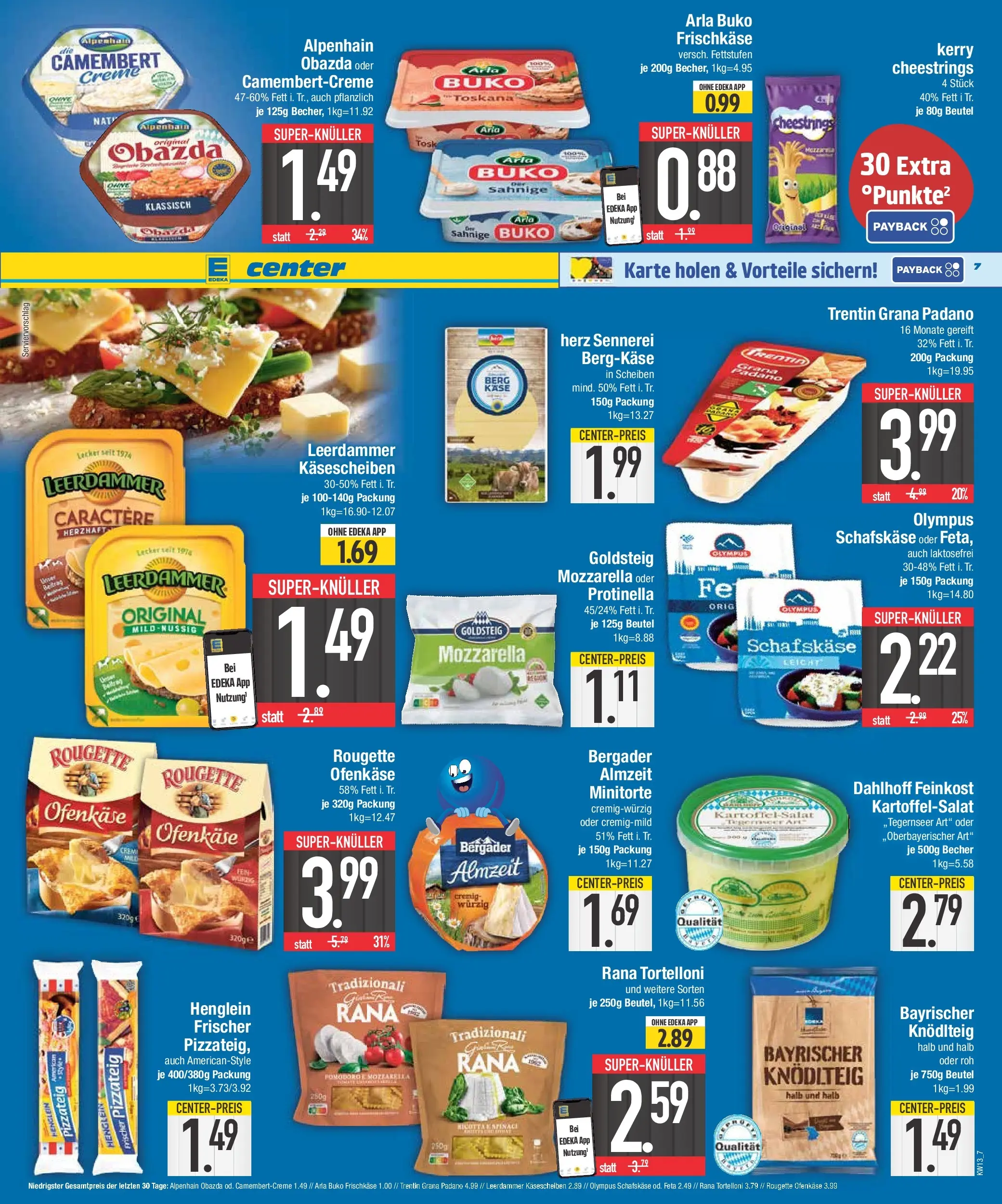 E center Prospekt Bad Reichenhall	 (ab 22.03.2026) zum Blättern | Seite: 7 | Produkte: Rougette ofenkase, Creme, Salat, Frischkase