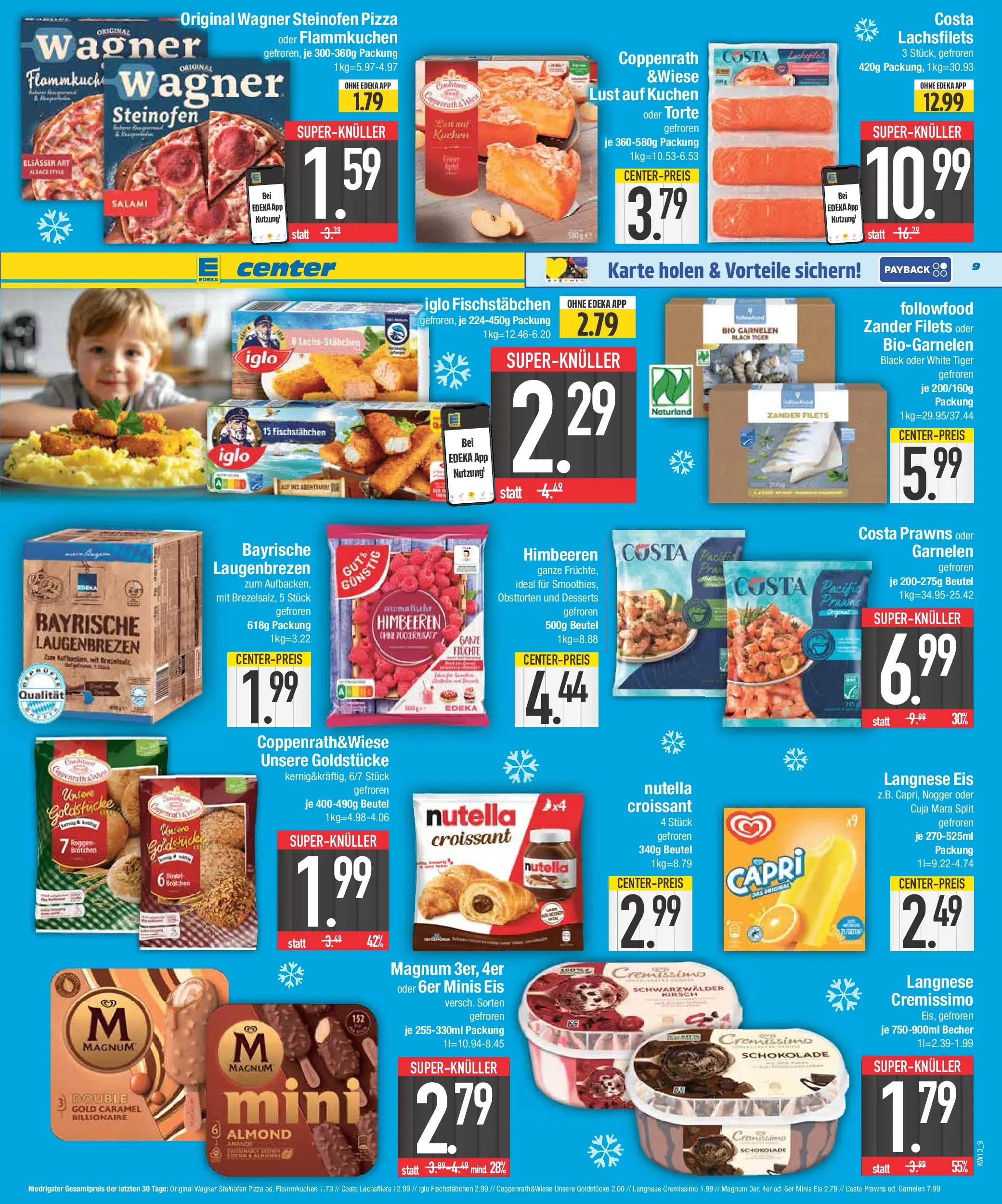 E center Prospekt Bad Reichenhall	 (ab 22.03.2026) zum Blättern | Seite: 9 | Produkte: Langnese cremissimo, Nutella, Salami, Pizza