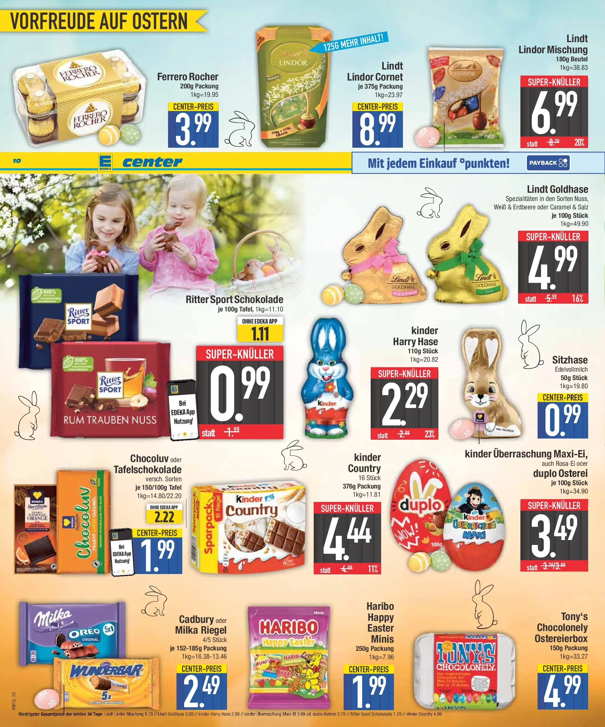 E center Prospekt Bad Reichenhall	 (ab 22.03.2026) zum Blättern | Seite: 10 | Produkte: Ferrero rocher, Haribo, Rum, Salz