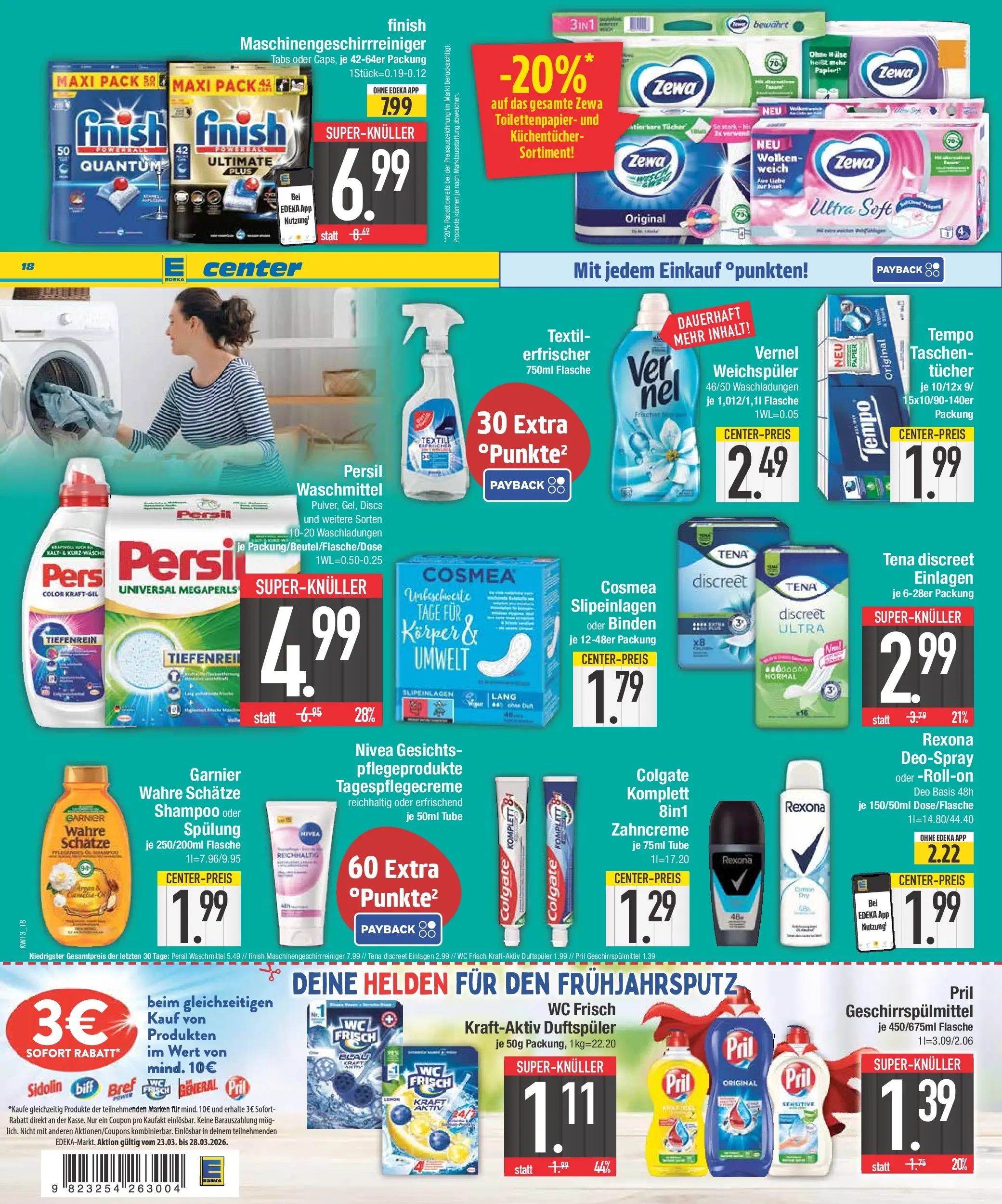 E center Prospekt Bad Reichenhall	 (ab 22.03.2026) zum Blättern | Seite: 18 | Produkte: Waschmittel, Tempo, Vernel, Persil
