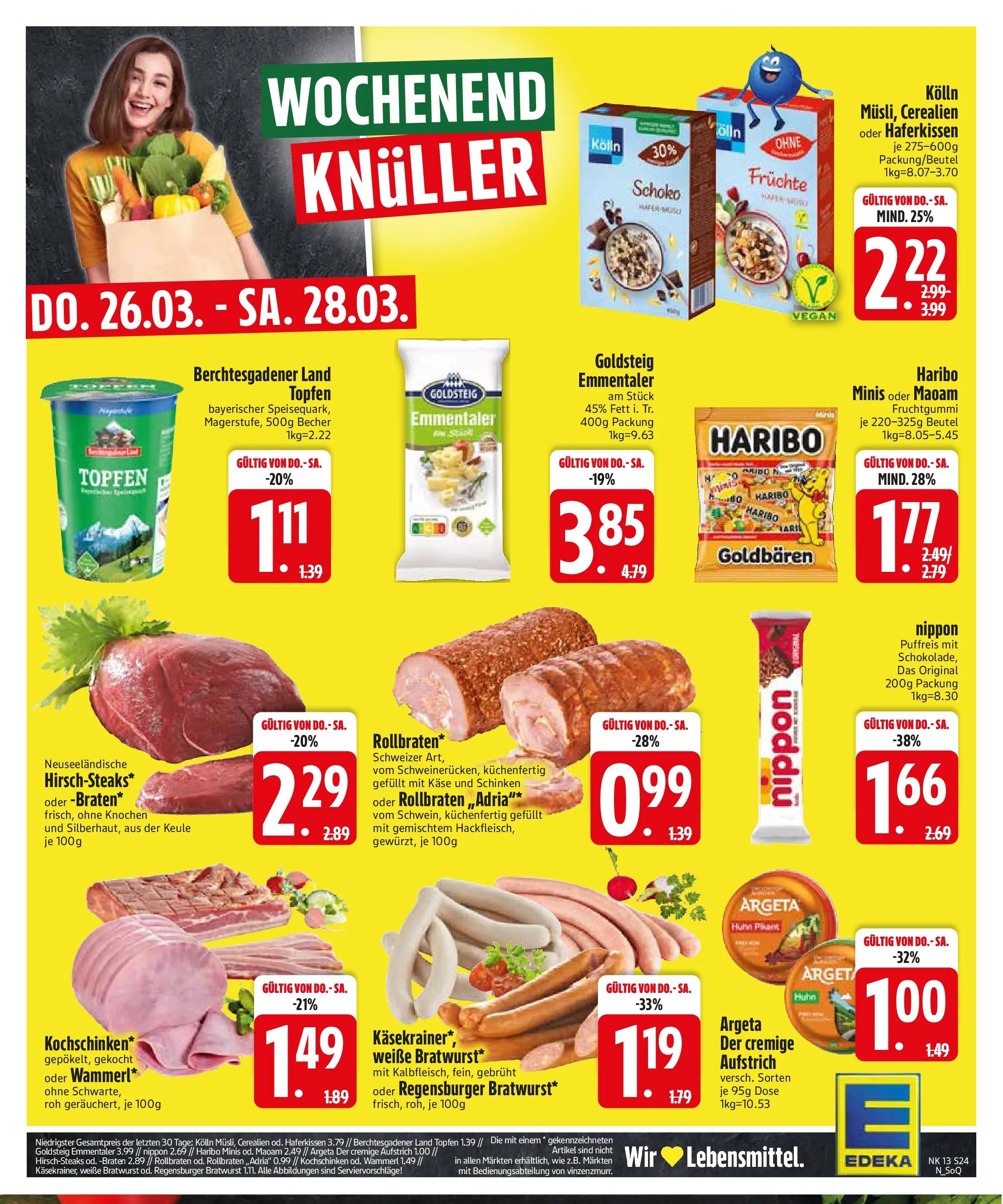 Edeka prospekt Vohburg	 (ab 22.03.2026) » Angebote Online | Seite: 26 | Produkte: Kolln, Haribo, Bratwurst, Schinken