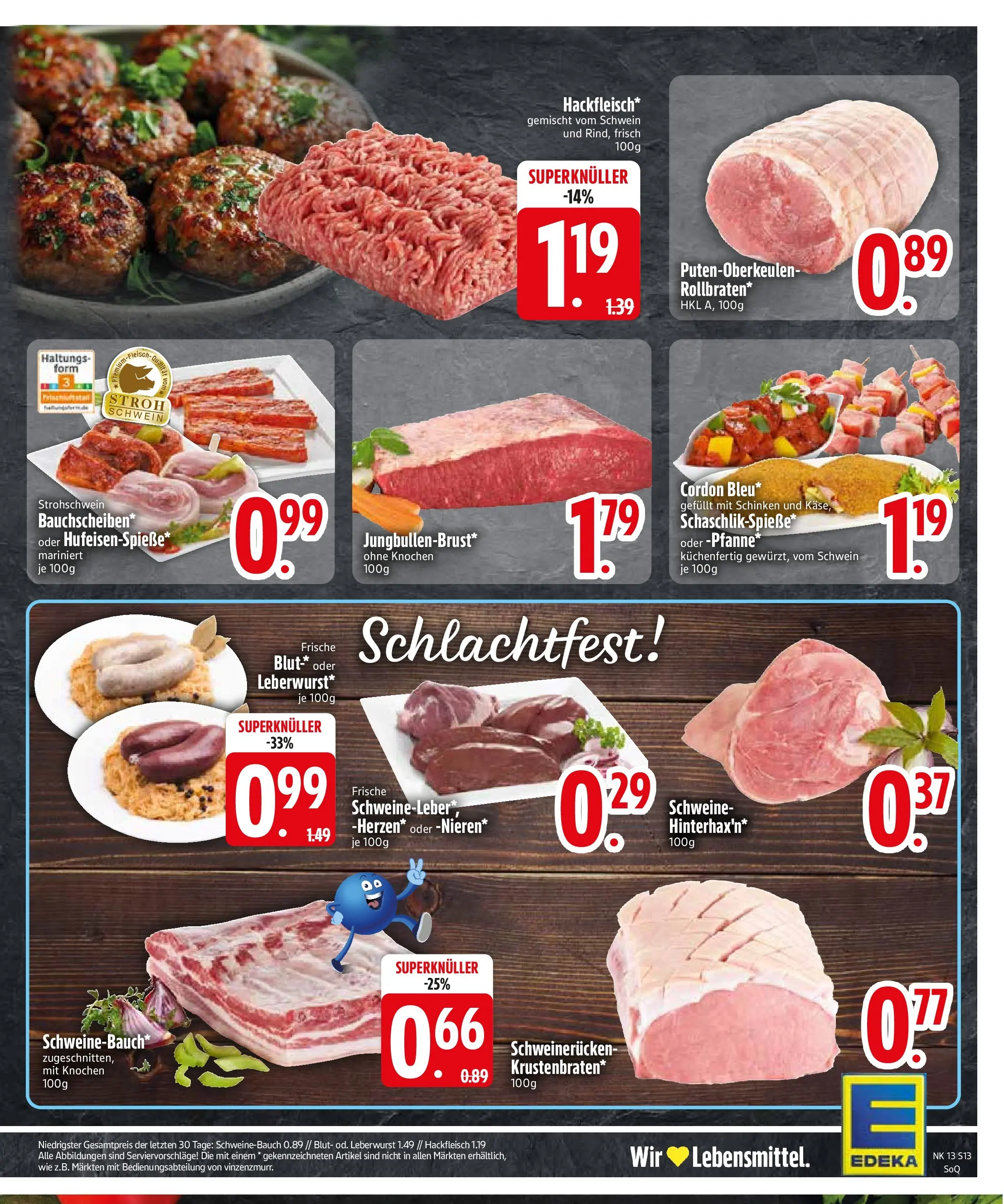 Edeka prospekt Altomünster	 (ab 22.03.2026) » Angebote Online | Seite: 15 | Produkte: Schweinebauch, Schweinerucken, Schinken, Hackfleisch