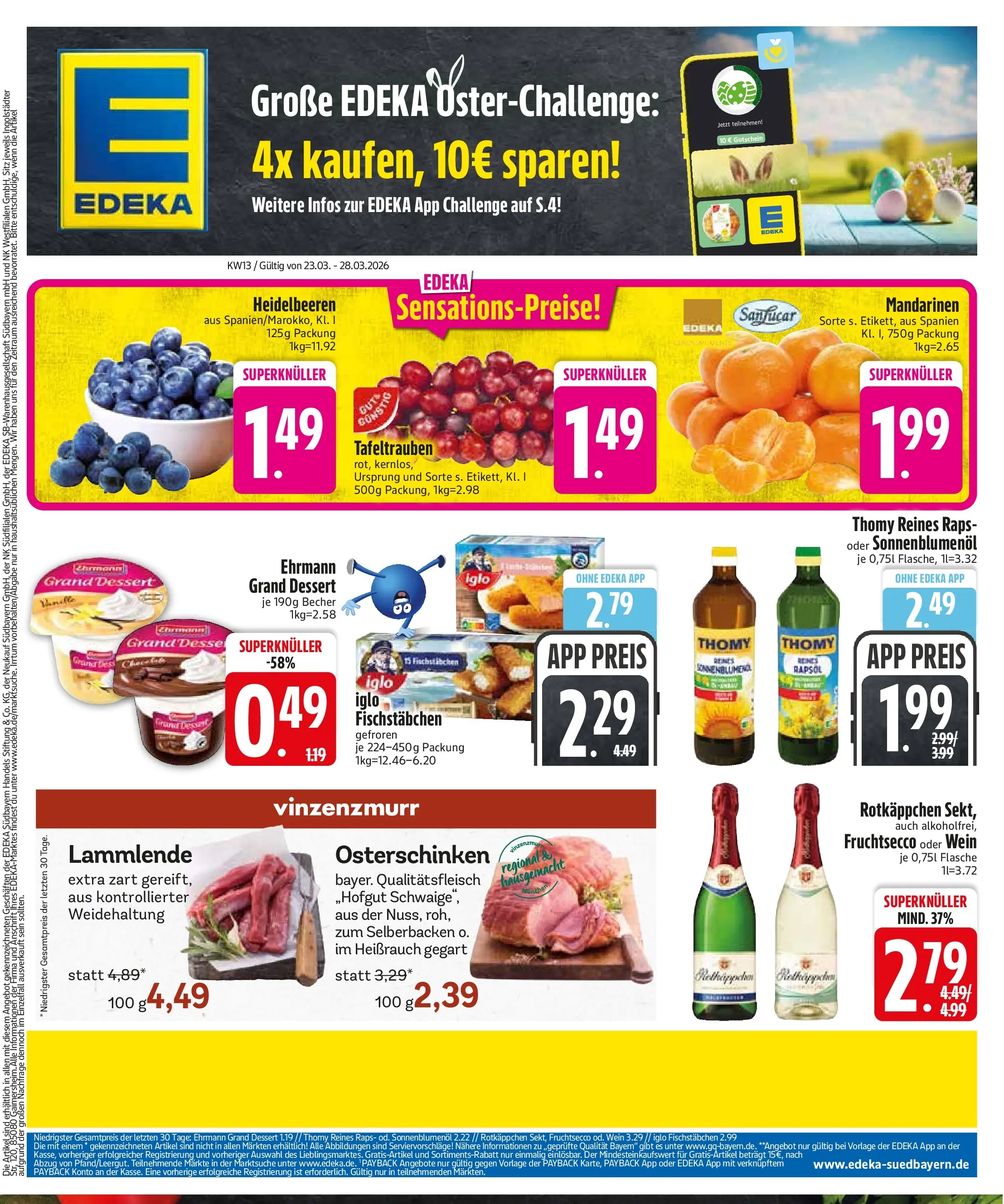 Edeka prospekt Ottobrunn	 (ab 22.03.2026) » Angebote Online | Seite: 3 | Produkte: Sonnenblumenol, Iglo, Mandarinen, Heidelbeeren