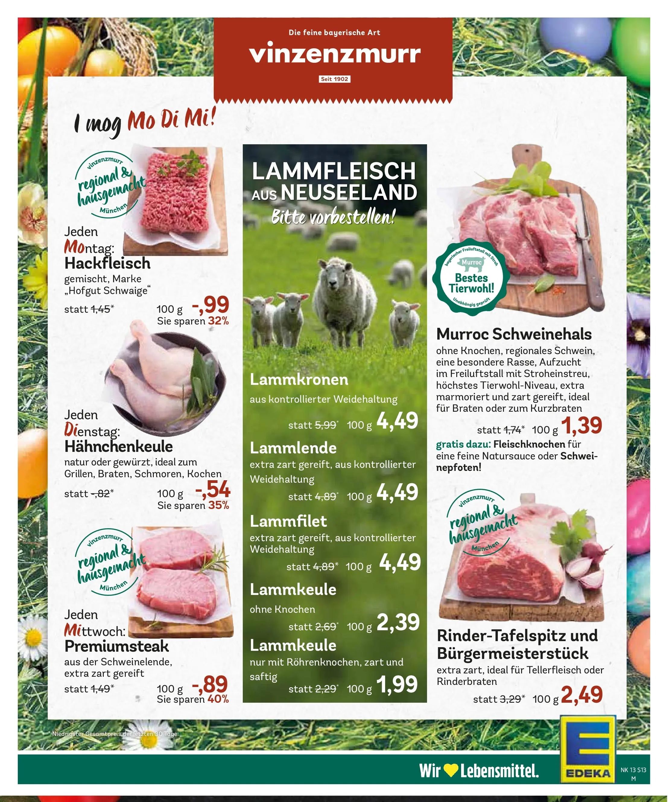 Edeka prospekt Ottobrunn	 (ab 22.03.2026) » Angebote Online | Seite: 15 | Produkte: Rinderbraten, Lammkeule, Steak, Hackfleisch