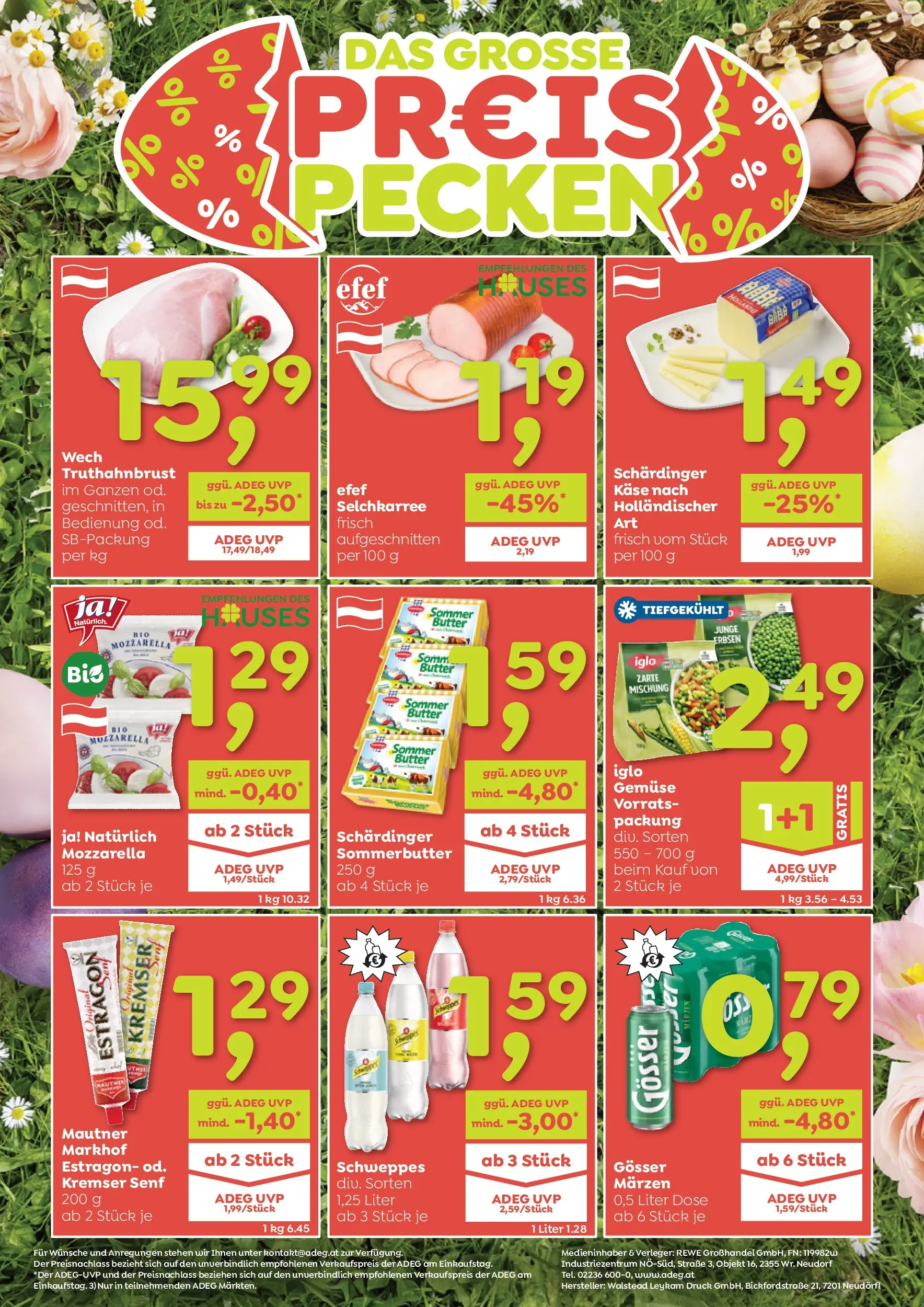 ADEG Weissenbach, Hermagor, Möderbrugg von 26.03.2026 - Aktuelle Angebote | Seite: 12 | Produkte: Gemüse, Erbsen, Butter, Käse