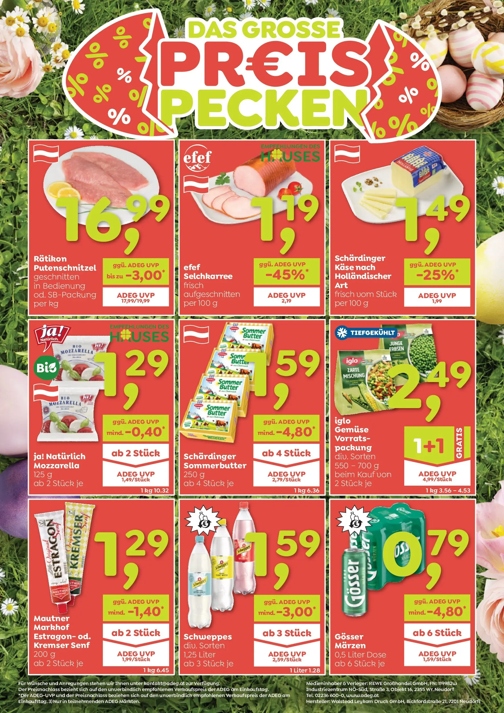 ADEG Sonntag, Laterns, Schoppernau von 26.03.2026 - Aktuelle Angebote | Seite: 8 | Produkte: Gemüse, Erbsen, Butter, Käse