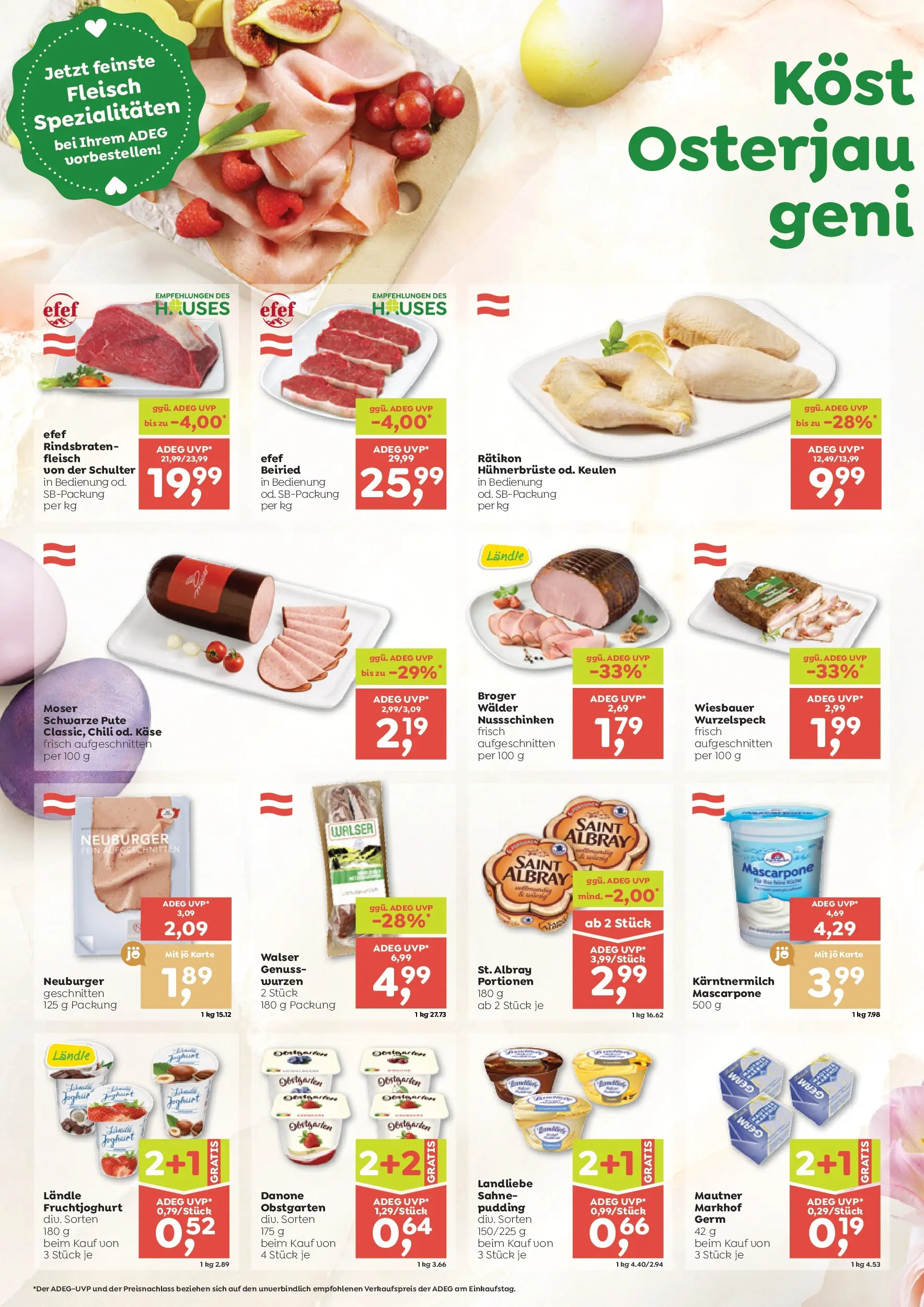 ADEG Wolfurt, Feldkirch, Nenzing von 26.03.2026 - Aktuelle Angebote | Seite: 4 | Produkte: Sahne, Chili, Käse, Joghurt