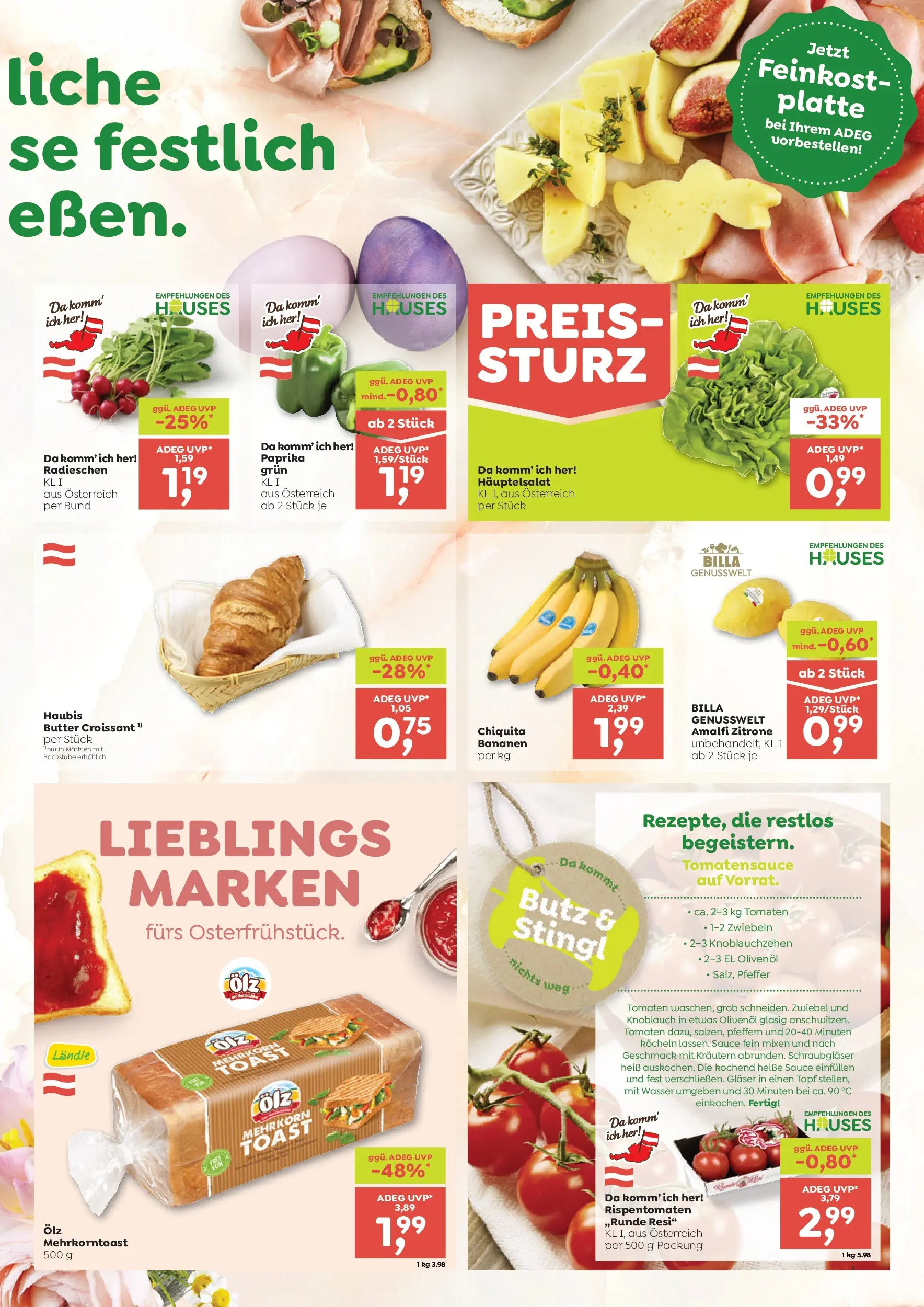ADEG Wolfurt, Feldkirch, Nenzing von 26.03.2026 - Aktuelle Angebote | Seite: 5 | Produkte: Zwiebeln, Zitrone, Knoblauch, Tomaten