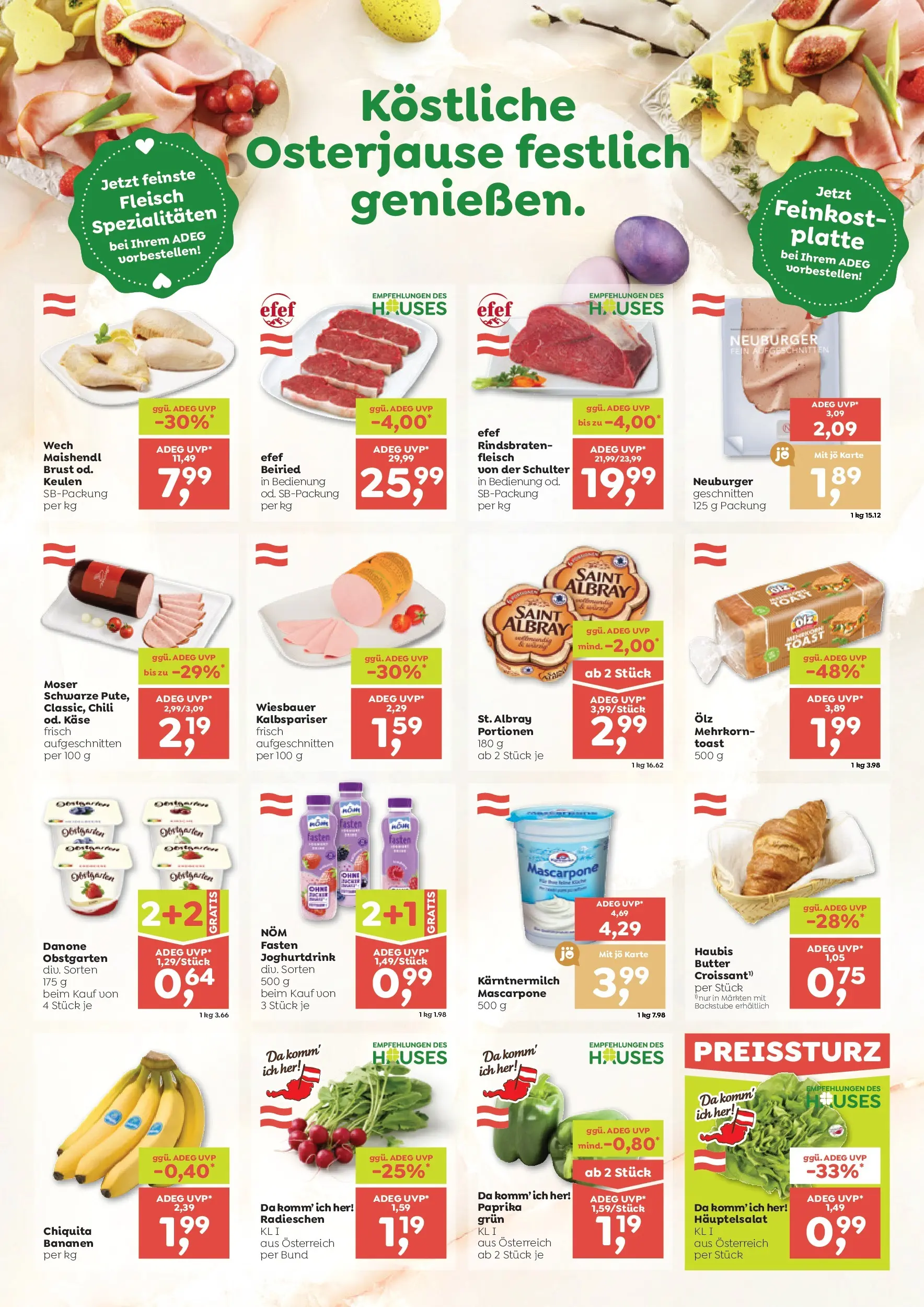 ADEG Hollersbach, Hohenberg, Prottes von 26.03.2026 - Aktuelle Angebote | Seite: 3 | Produkte: Chili, Butter, Käse, Bananen