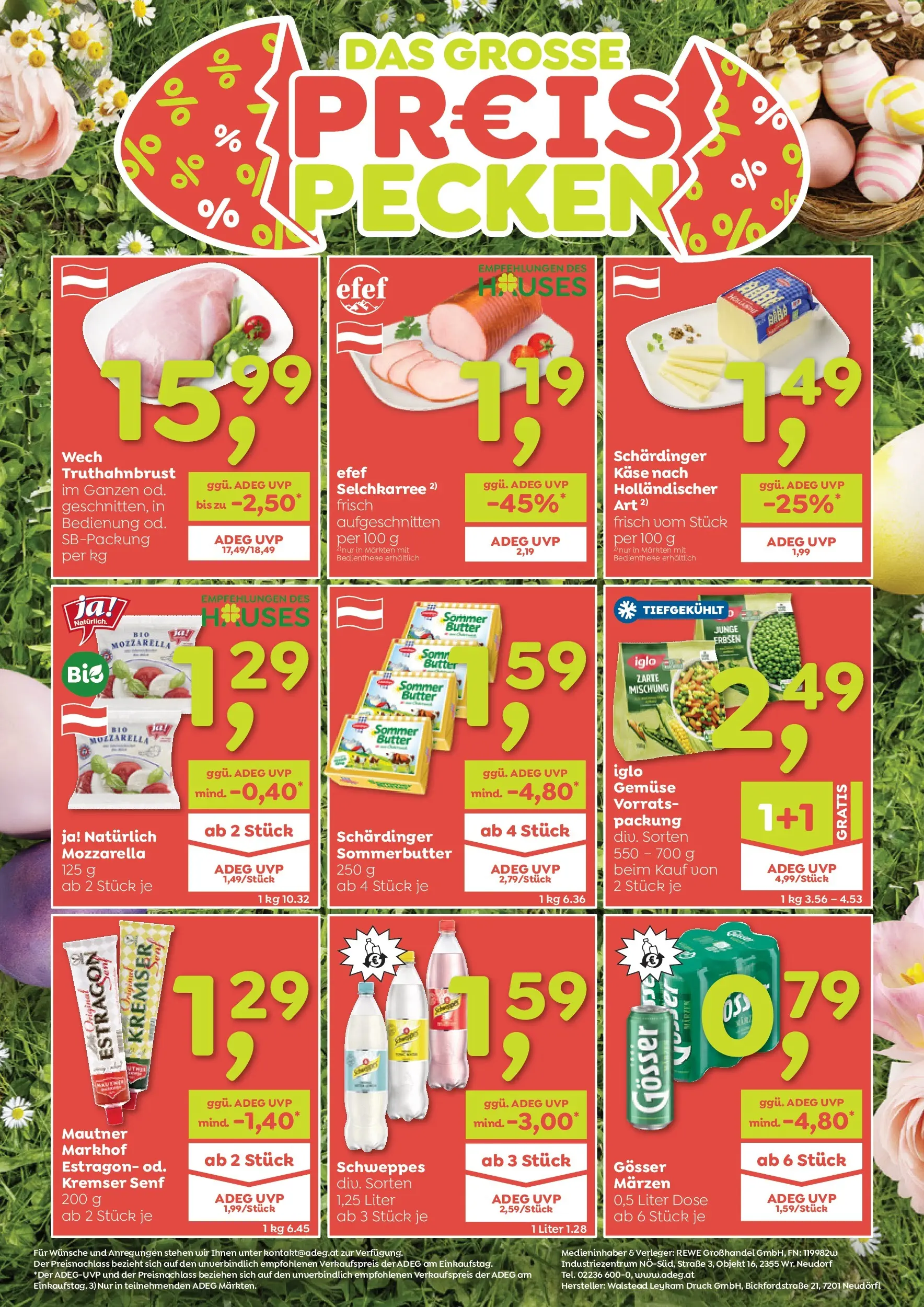 ADEG Hollersbach, Hohenberg, Prottes von 26.03.2026 - Aktuelle Angebote | Seite: 8 | Produkte: Gemüse, Erbsen, Butter, Käse