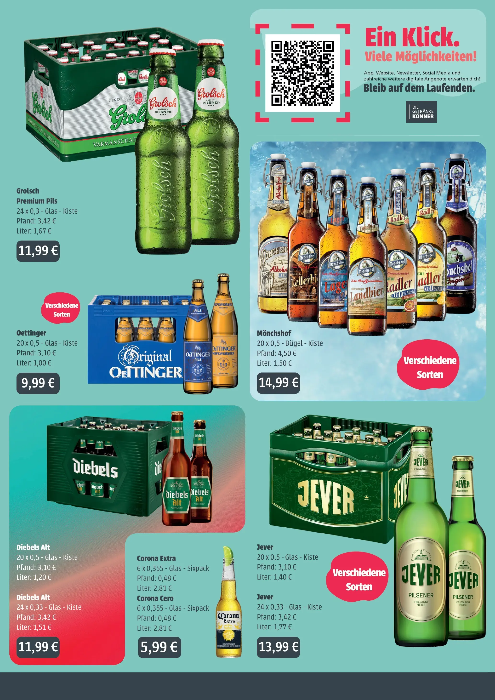 Angebote - Getränke Ellerkamp: Getränkeangebote (ab 22.03.2026) zum Blättern | Seite: 2 | Produkte: Monchshof, Pils, Oettinger, Radler