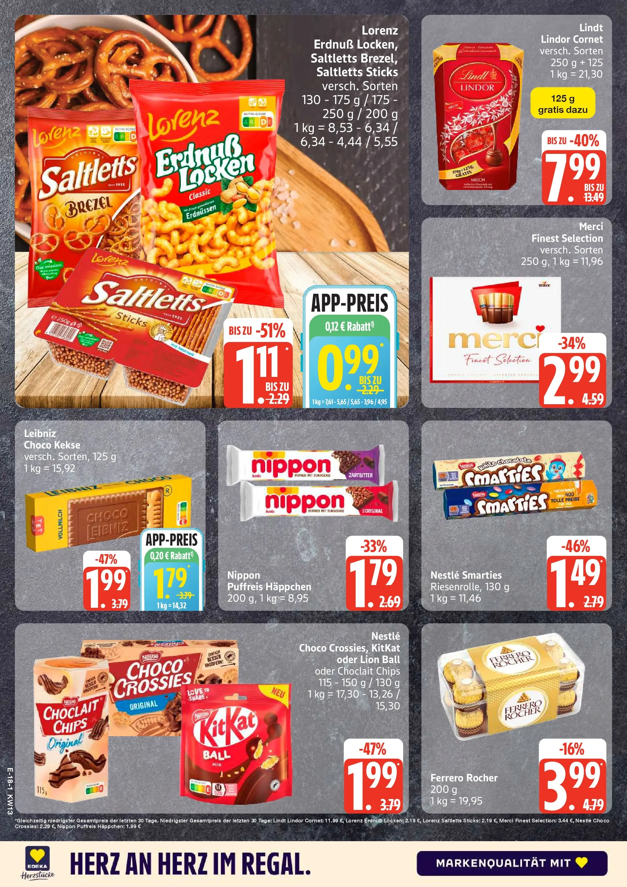 Edeka prospekt Rostock	 (ab 22.03.2026) » Angebote Online | Seite: 20 | Produkte: Milch, Smarties, Chips, Kekse