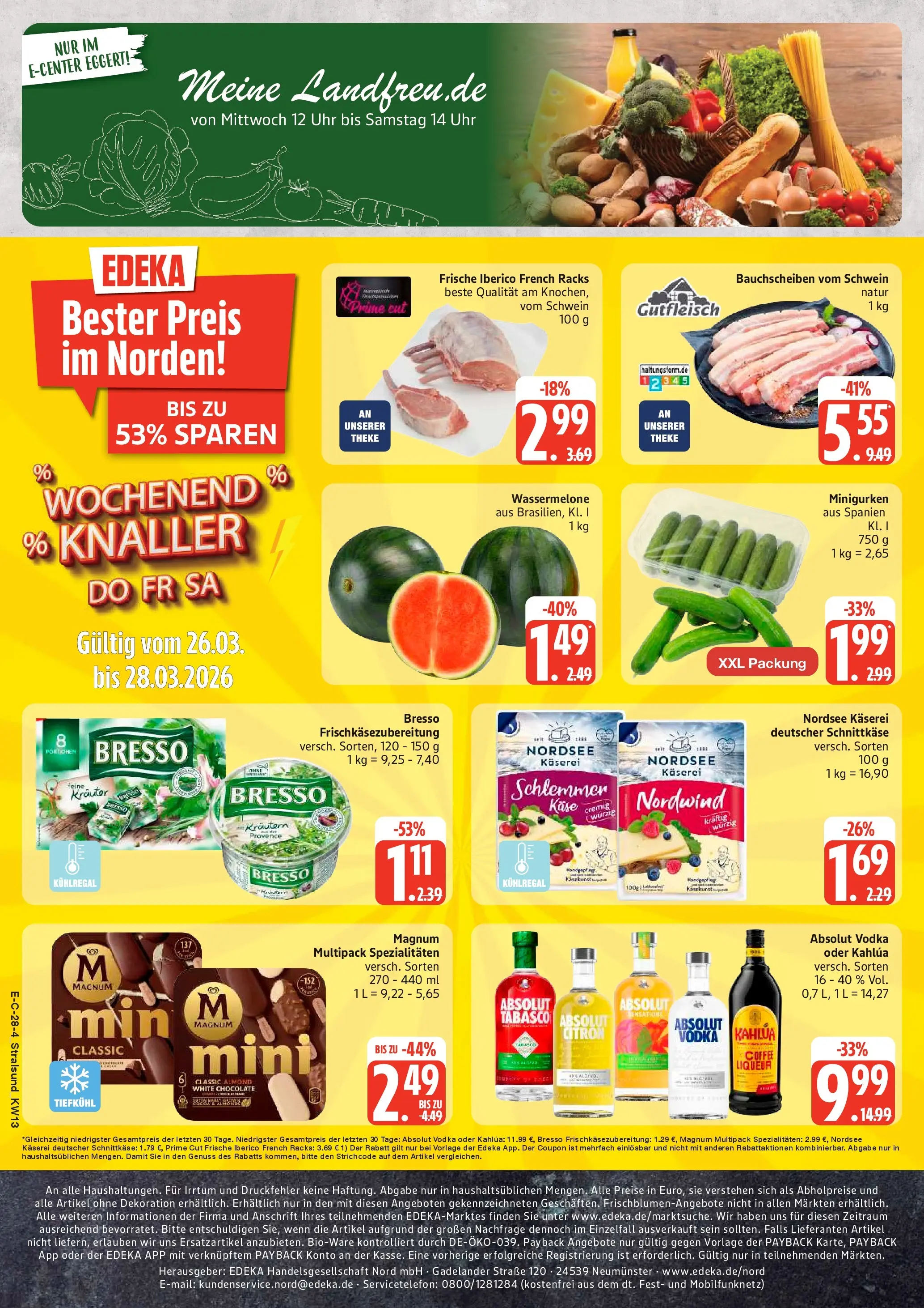 Edeka prospekt Stralsund	 (ab 23.03.2026) » Angebote Online | Seite: 26 | Produkte: Käse, Theke, Wassermelone, Uhr