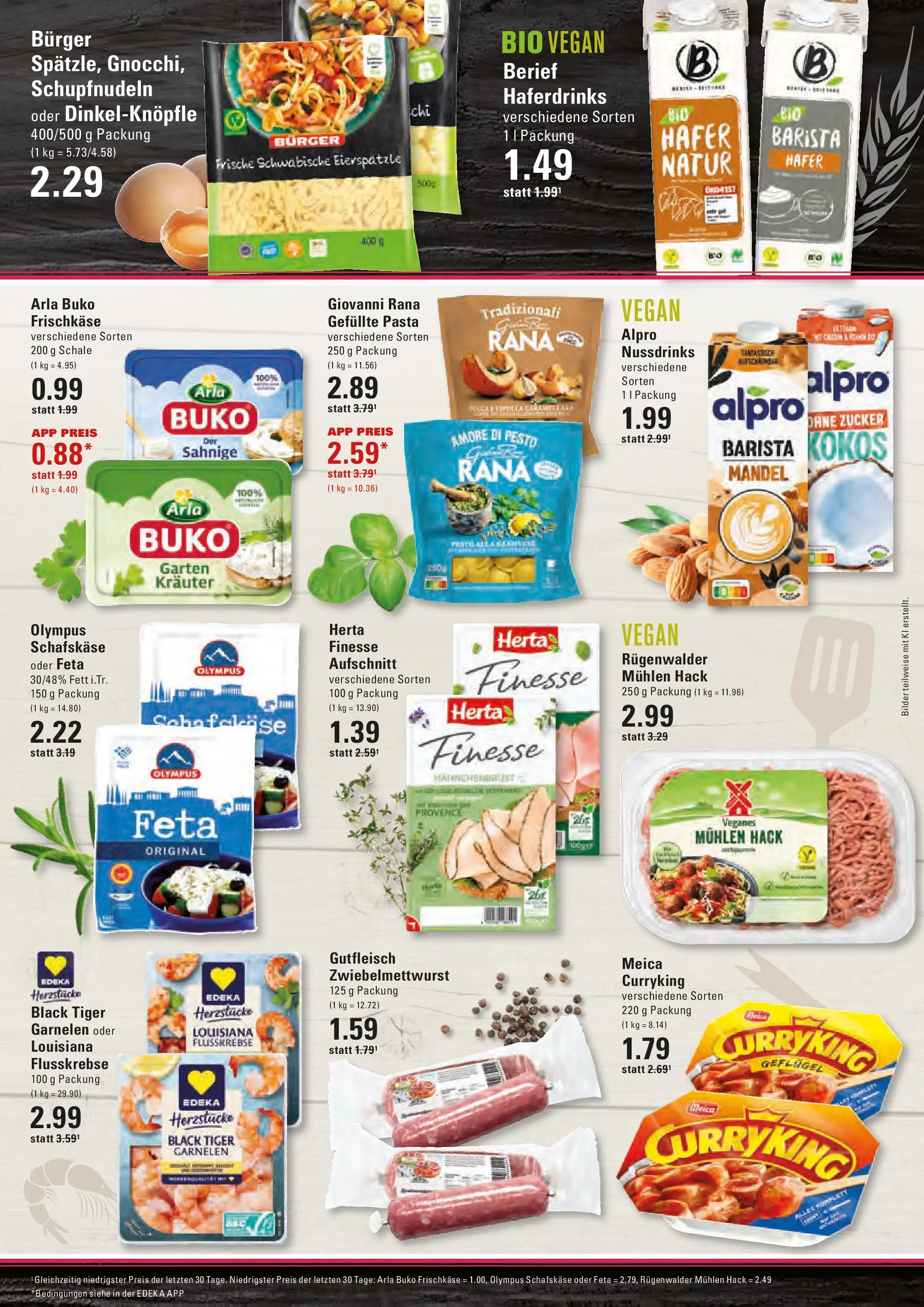 Edeka prospekt Stade	 (ab 23.03.2026) » Angebote Online | Seite: 9 | Produkte: Burger, Pasta, Frischkase, Schafskase