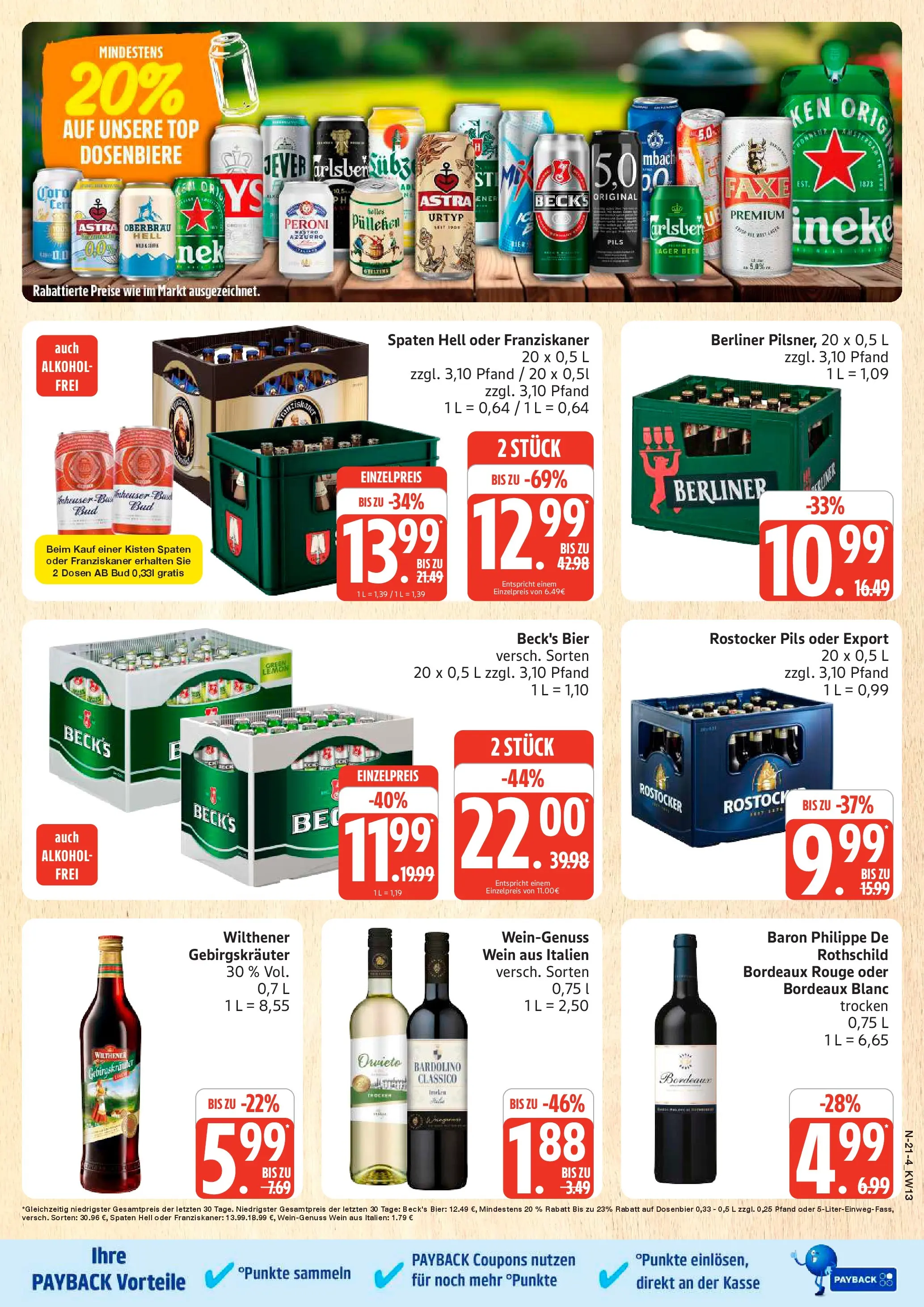 Angebote (ab 23.03.2026) » Angebote Online | Seite: 21 | Produkte: Berliner, Wilthener gebirgskrauter, Pils, Wein