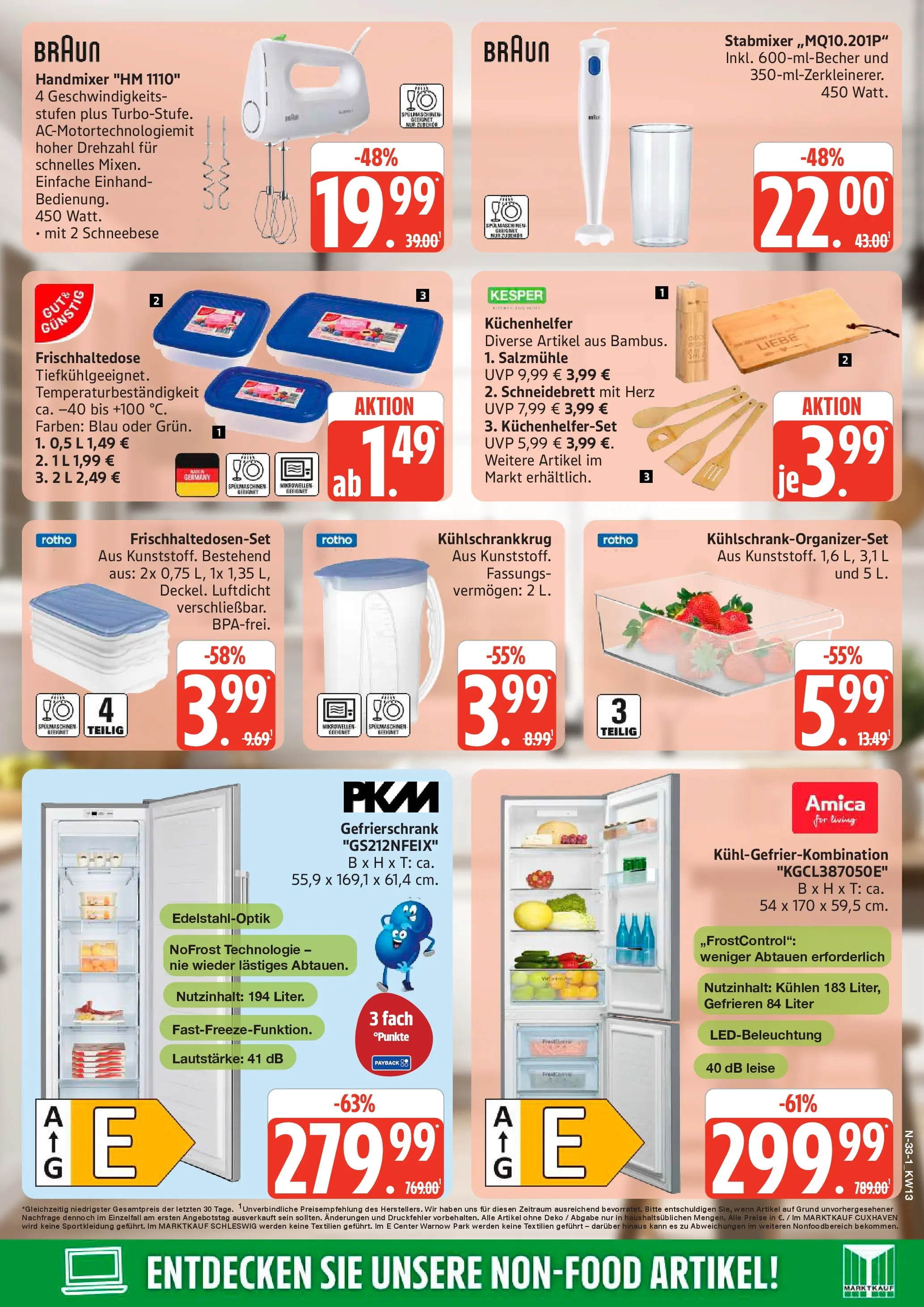 Marktkauf Prospekt Cuxhaven	 (ab 22.03.2026) » Angebote online | Seite: 33 | Produkte: Gefrierschrank, Handmixer, Kühlgefrierkombination, Stabmixer