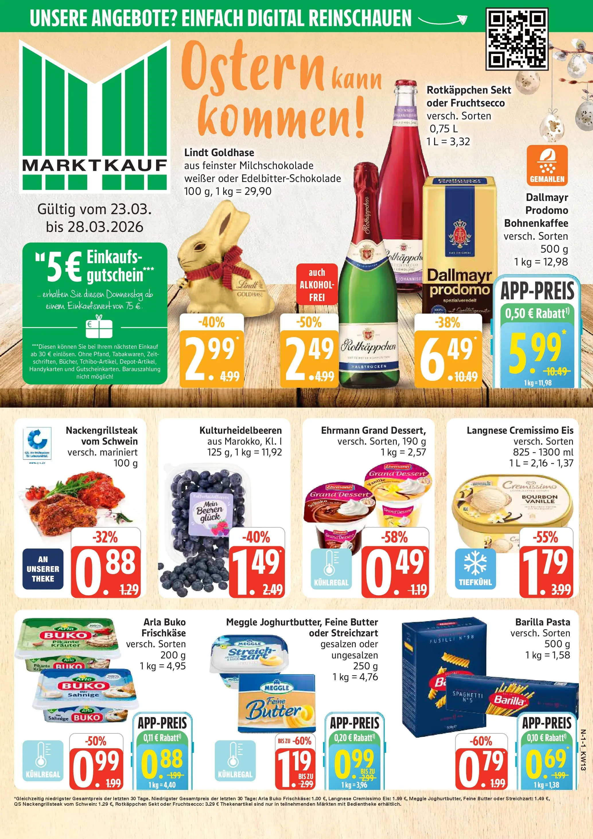 Marktkauf Prospekt Cuxhaven	 (ab 22.03.2026) » Angebote online | Seite: 1 | Produkte: Langnese cremissimo, Dallmayr, Rotkäppchen, Bourbon