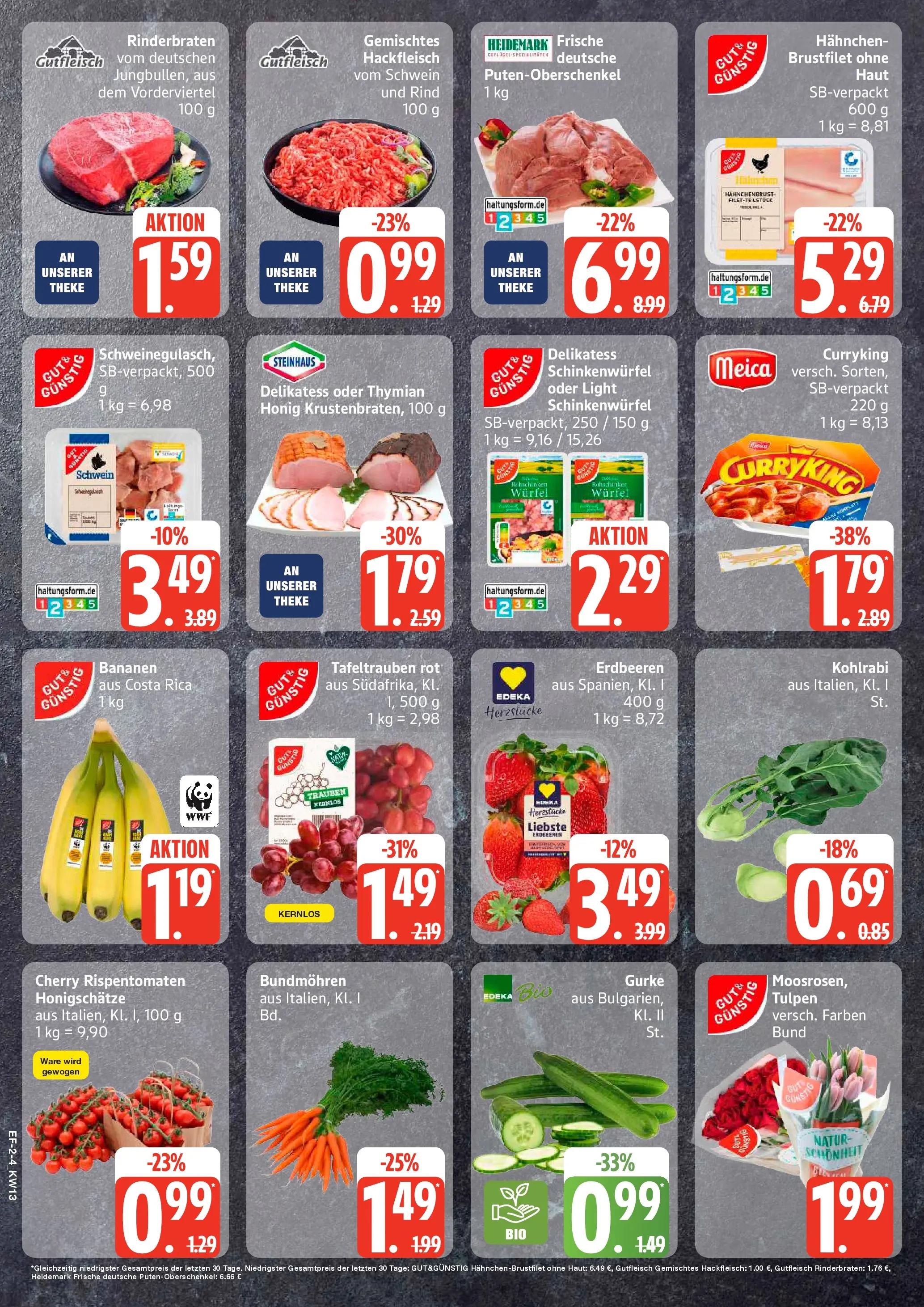 Edeka prospekt Lassan	 (ab 22.03.2026) » Angebote Online | Seite: 2 | Produkte: Rinderbraten, Hahnchen, Bananen, Krustenbraten