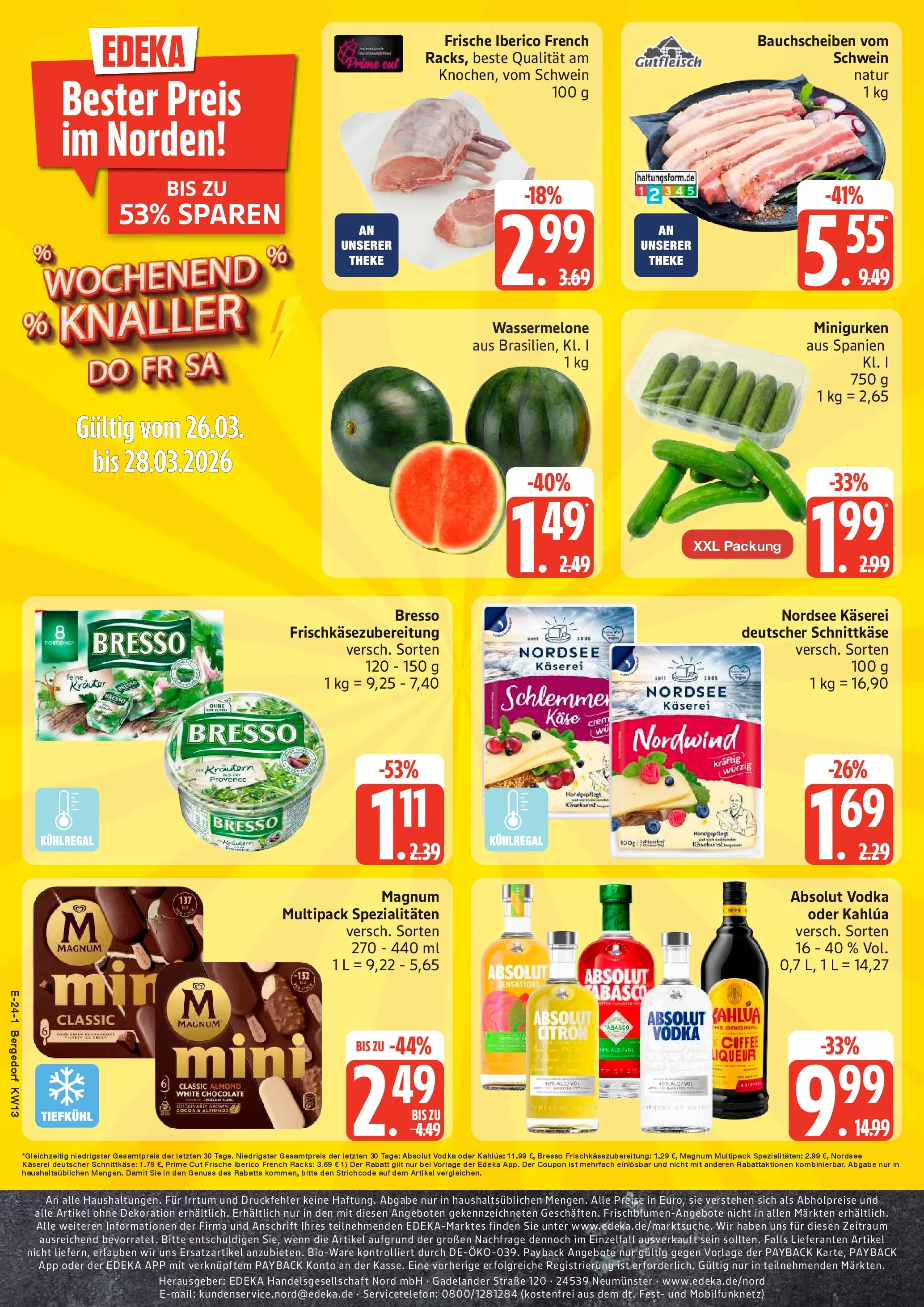 Edeka prospekt Hamburg	 (ab 23.03.2026) » Angebote Online | Seite: 27 | Produkte: Käse, Theke, Bresso, Vodka