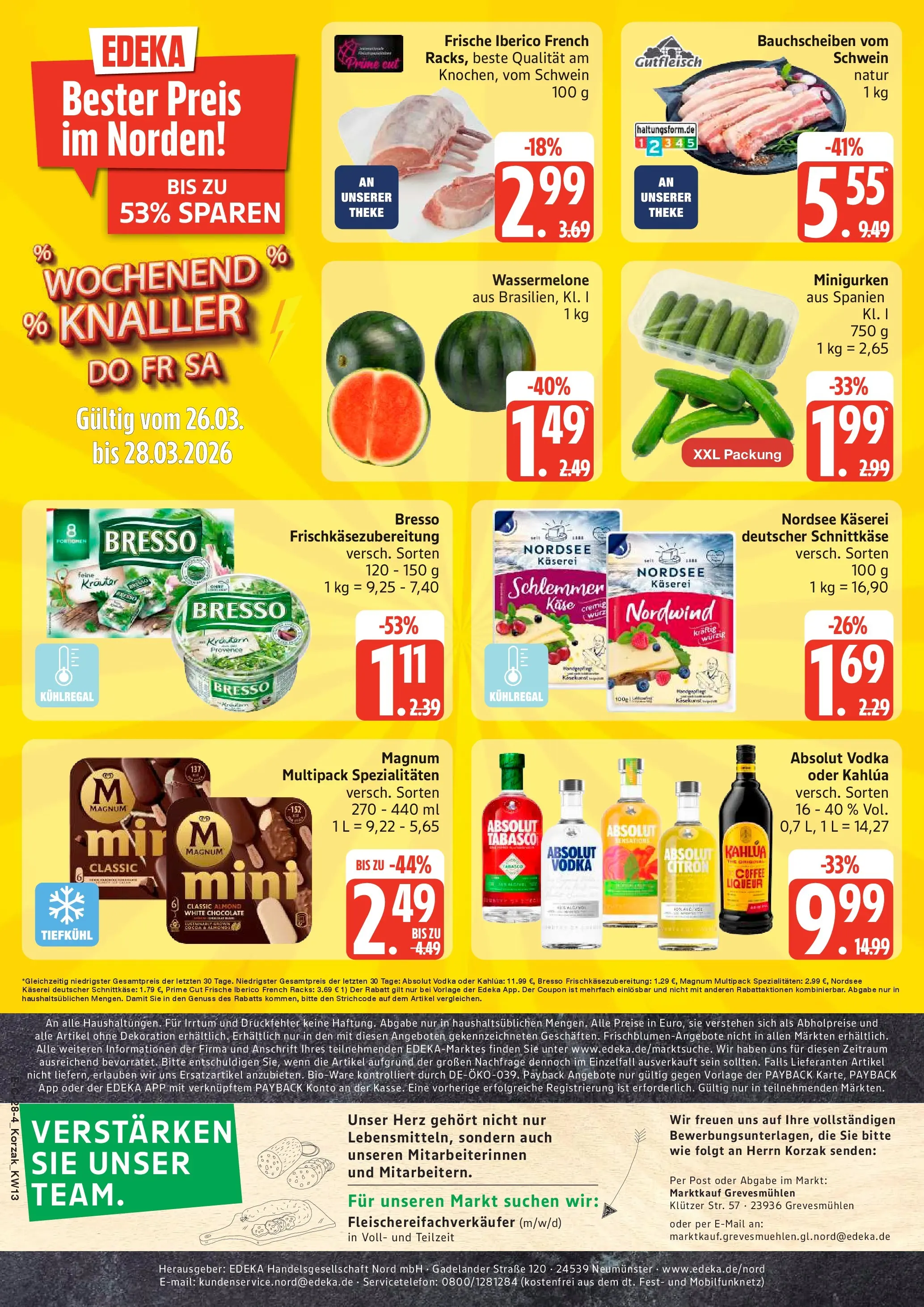 Marktkauf Prospekt Grevesmühlen	 (ab 23.03.2026) » Angebote online | Seite: 26 | Produkte: Käse, Bresso, Wassermelone, Vodka