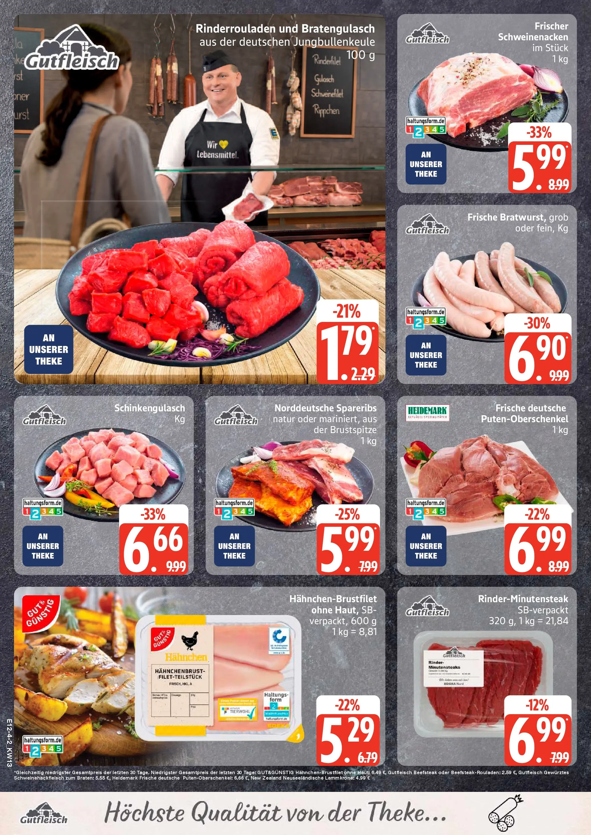 Edeka prospekt Sterup	 (ab 22.03.2026) » Angebote Online | Seite: 4 | Produkte: Schweinenacken, Gulasch, Steak, Hahnchenbrust