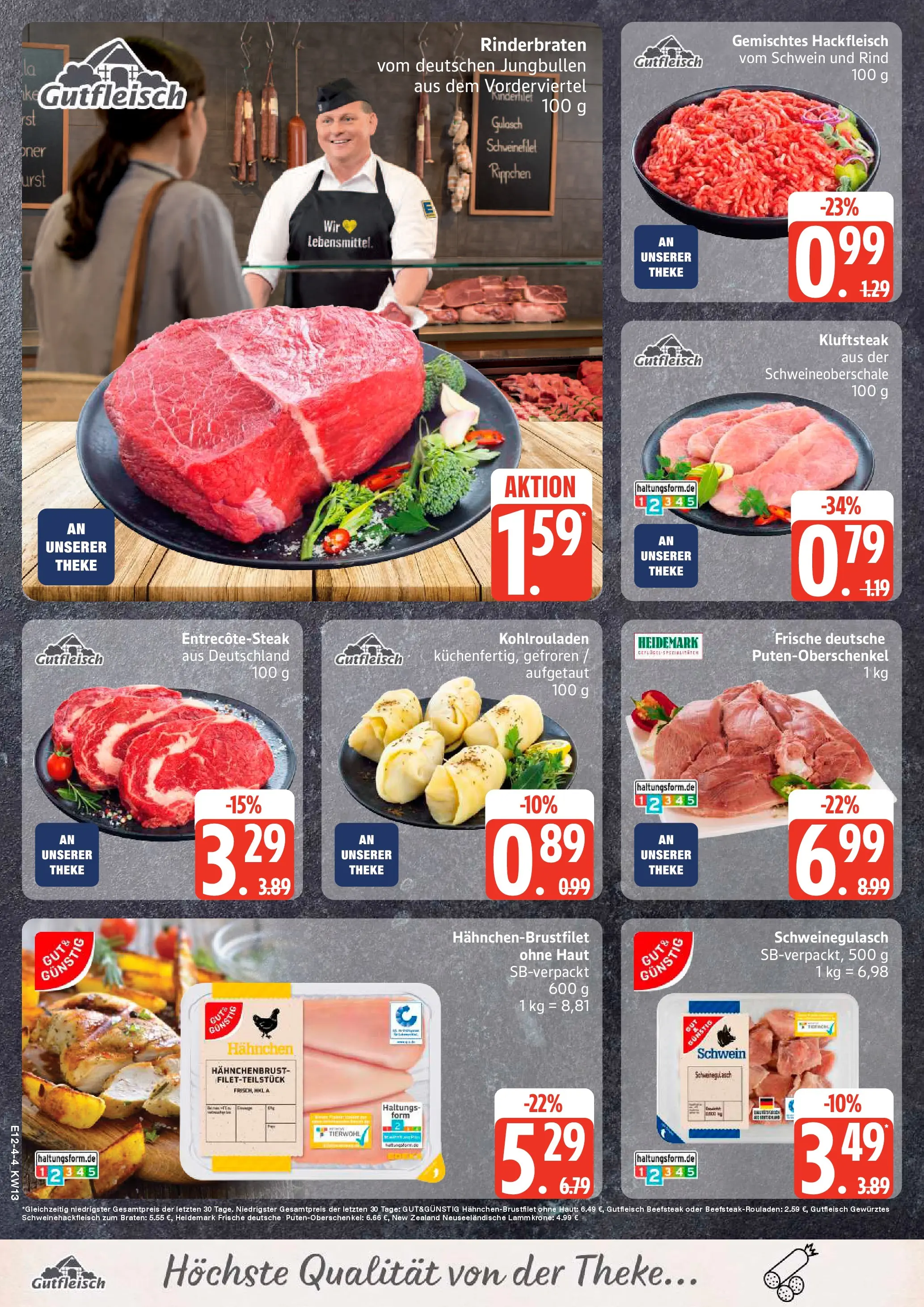 Edeka prospekt Rostock-Gehlsdorf	 (ab 23.03.2026) » Angebote Online | Seite: 4 | Produkte: Rinderbraten, Theke, Schweinefilet, Gulasch