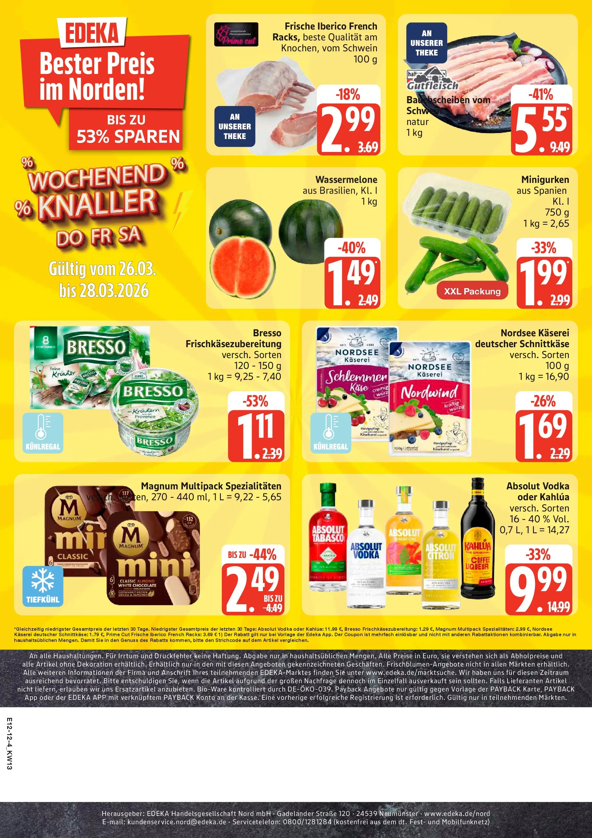 Edeka prospekt Rostock-Gehlsdorf	 (ab 23.03.2026) » Angebote Online | Seite: 12 | Produkte: Käse, Theke, Wassermelone, Vodka