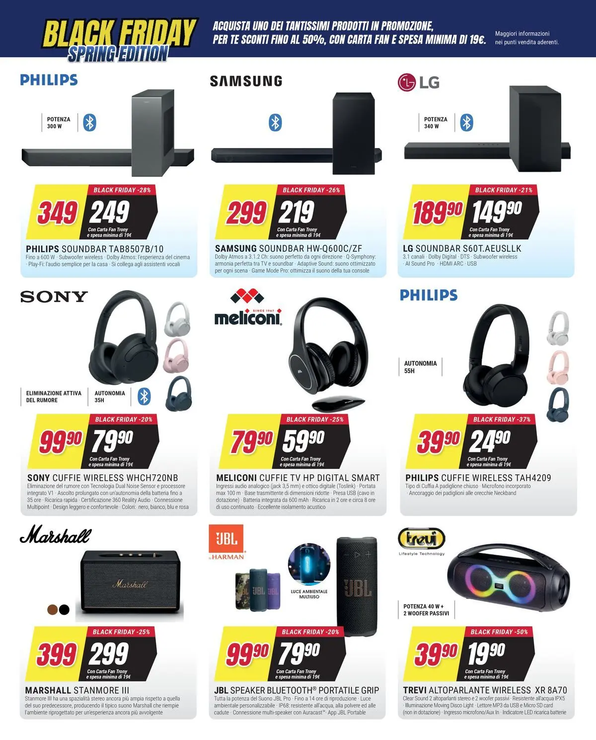 ﻿Trony volantino dal ﻿19/03/2026﻿ > ﻿Anteprima | Pagina: 4 | Prodotti: Soundbar, TV, Microfono, Speaker