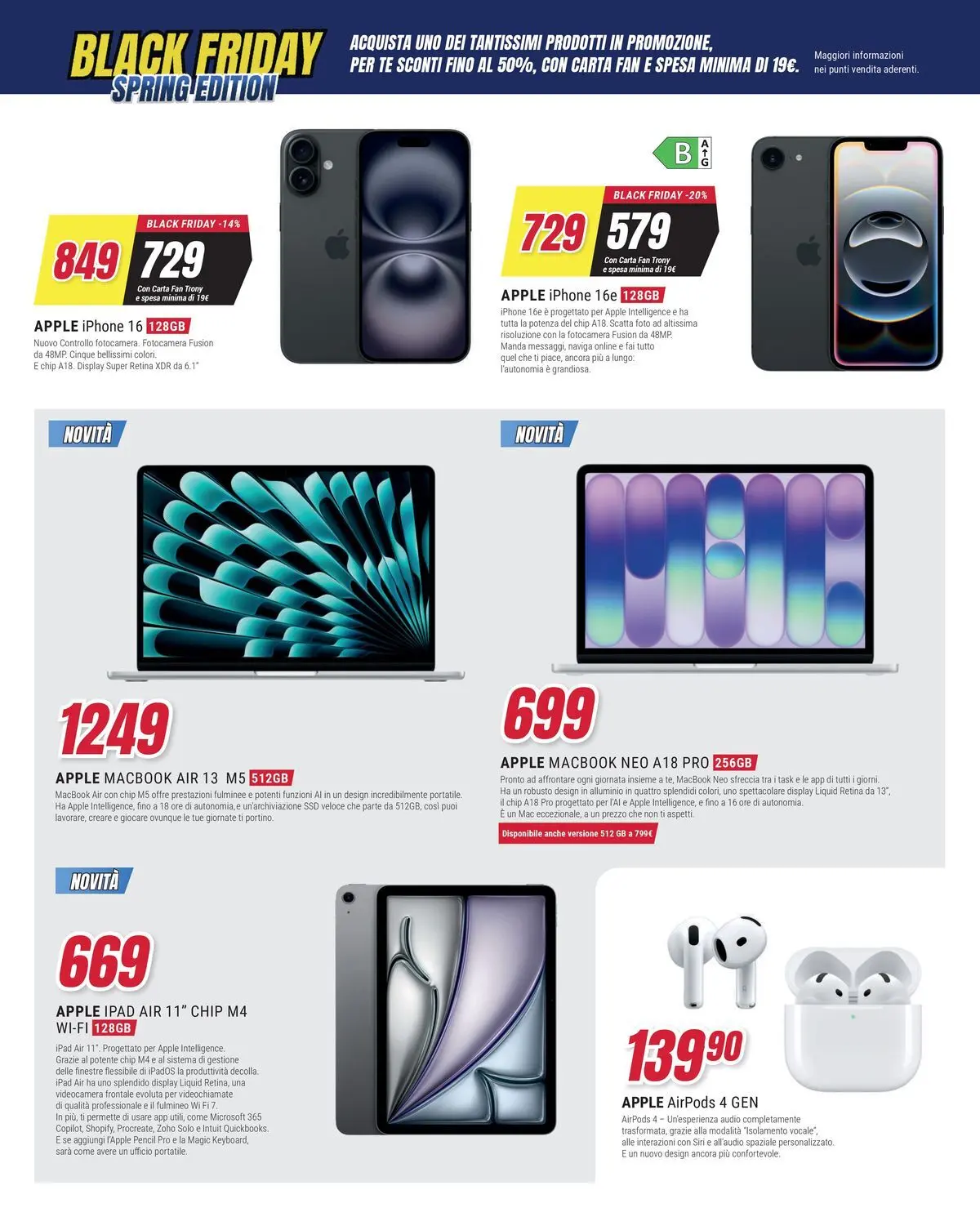 ﻿Trony volantino dal ﻿19/03/2026﻿ > ﻿Anteprima | Pagina: 12 | Prodotti: Iphone, Fotocamera, Alluminio, Airpods